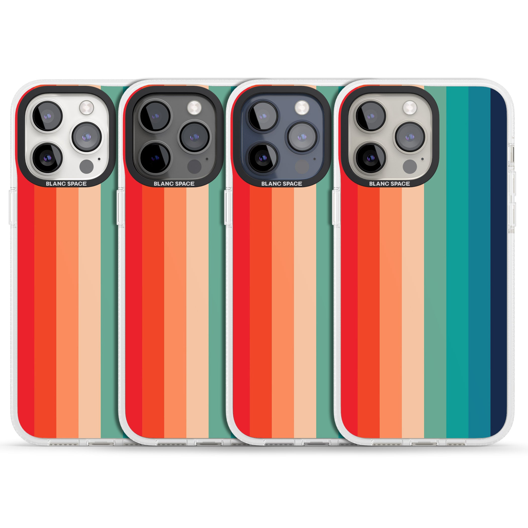 Retro 70's Colour Palette iPhone 15 Pro Max / 15 Pro / 14 Pro Max / 14 Pro / 13 Pro Clear Case Impact Air - Blanc Space