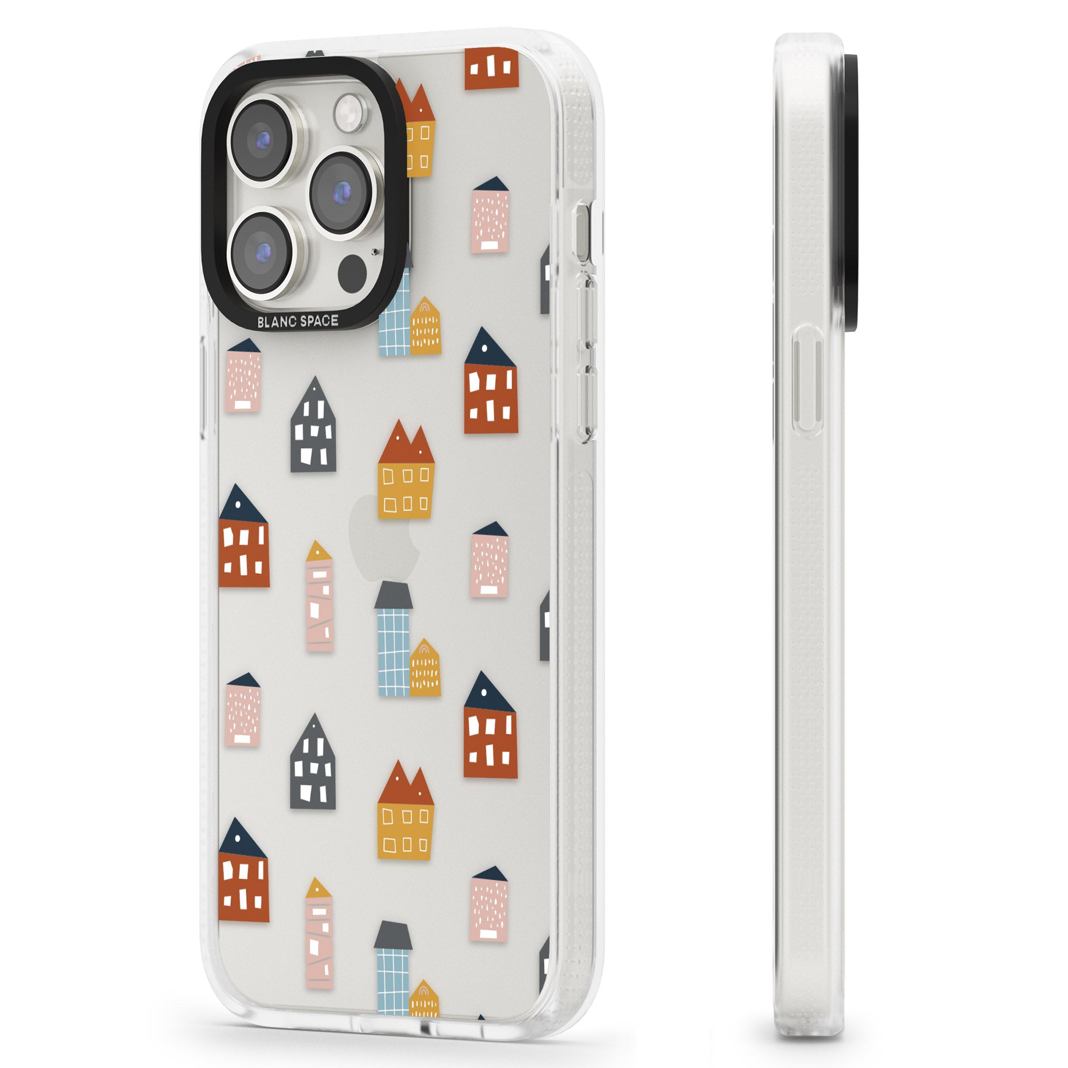 Cute Scandinavian Buildings iPhone 15 Pro Max / 15 Pro / 14 Pro Max / 14 Pro / 13 Pro Clear Case Impact Air - Blanc Space