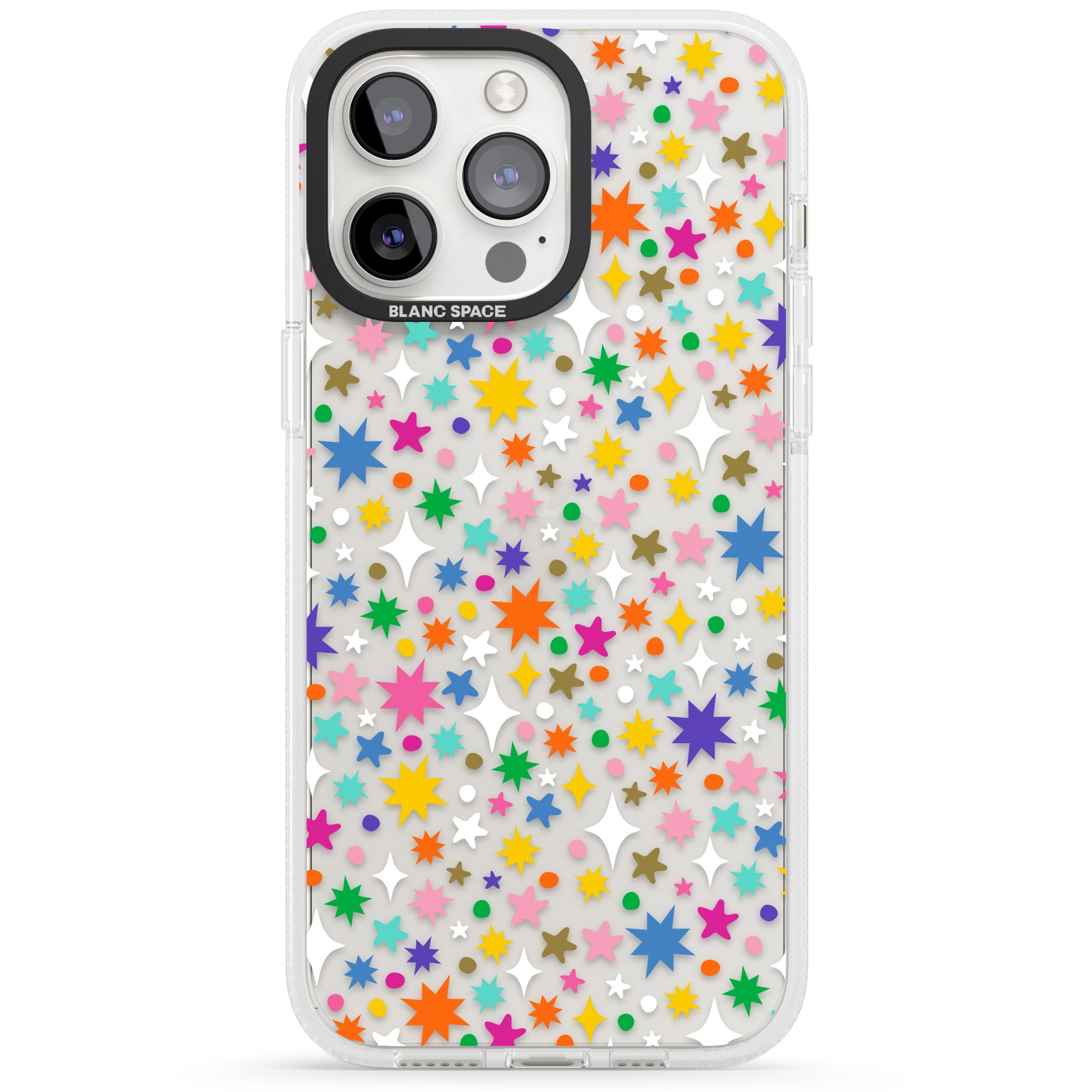 Rainbow Starburst iPhone 15 Pro Max / 15 Pro / 14 Pro Max / 14 Pro / 13 Pro Clear Case Impact Air - Blanc Space