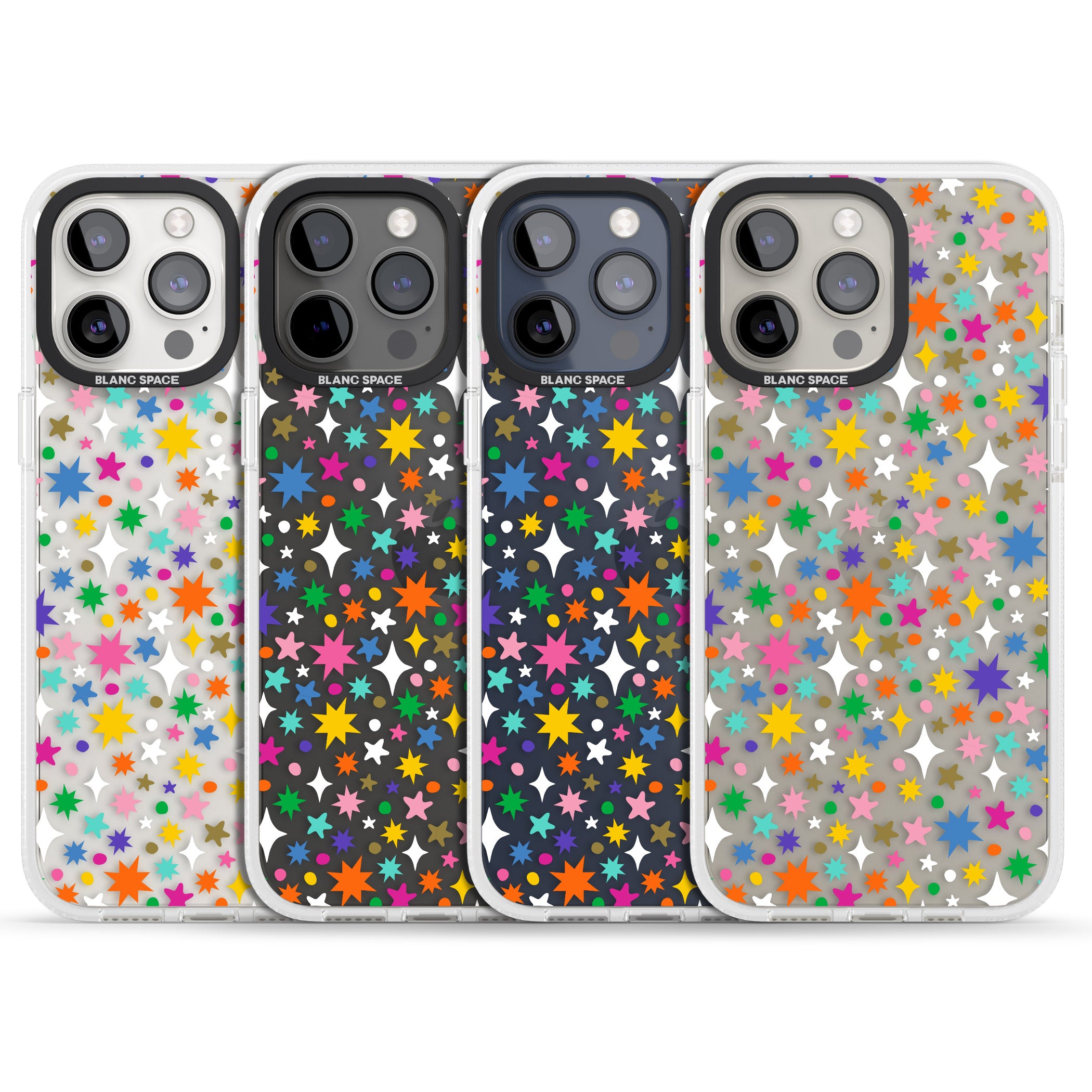Rainbow Starburst iPhone 15 Pro Max / 15 Pro / 14 Pro Max / 14 Pro / 13 Pro Clear Case Impact Air - Blanc Space