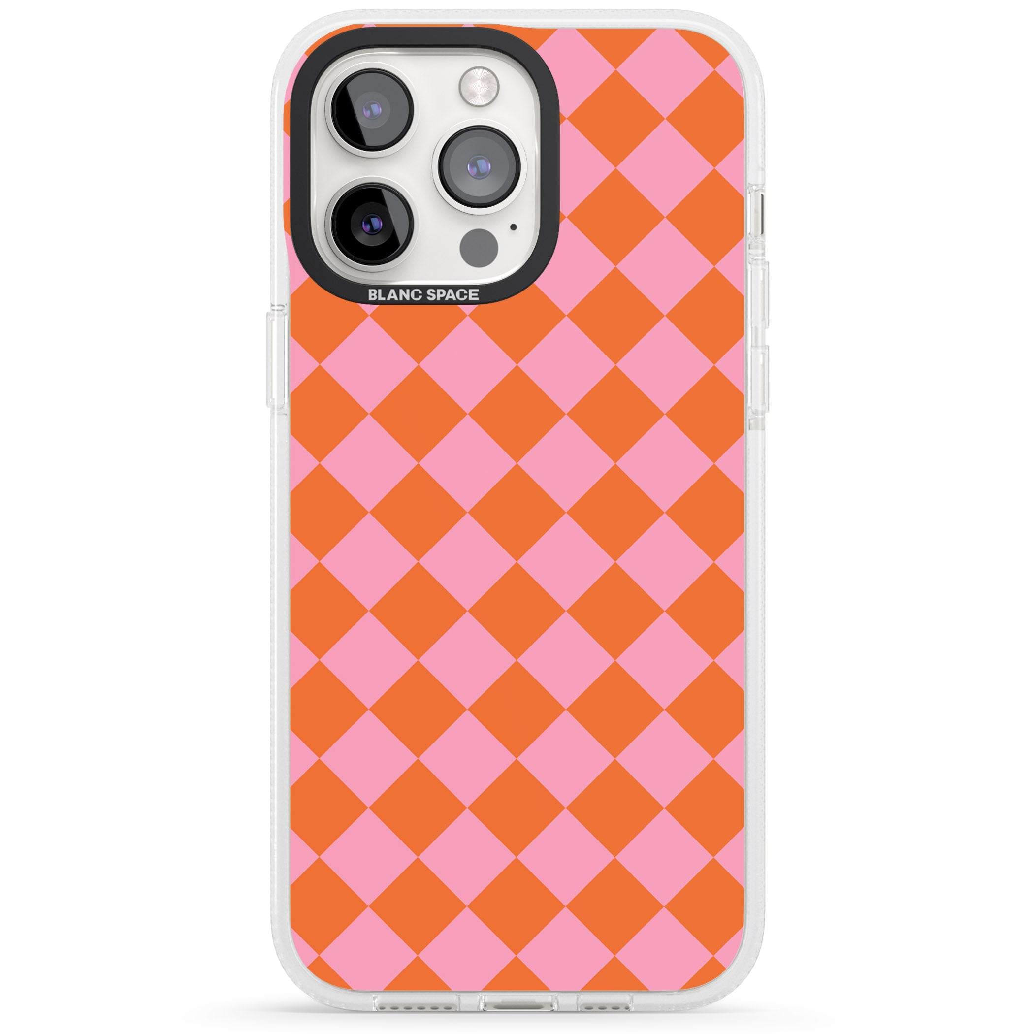 Retro Sunset Diamond Plaid iPhone 15 Pro Max / 15 Pro / 14 Pro Max / 14 Pro / 13 Pro Clear Case Impact Air - Blanc Space