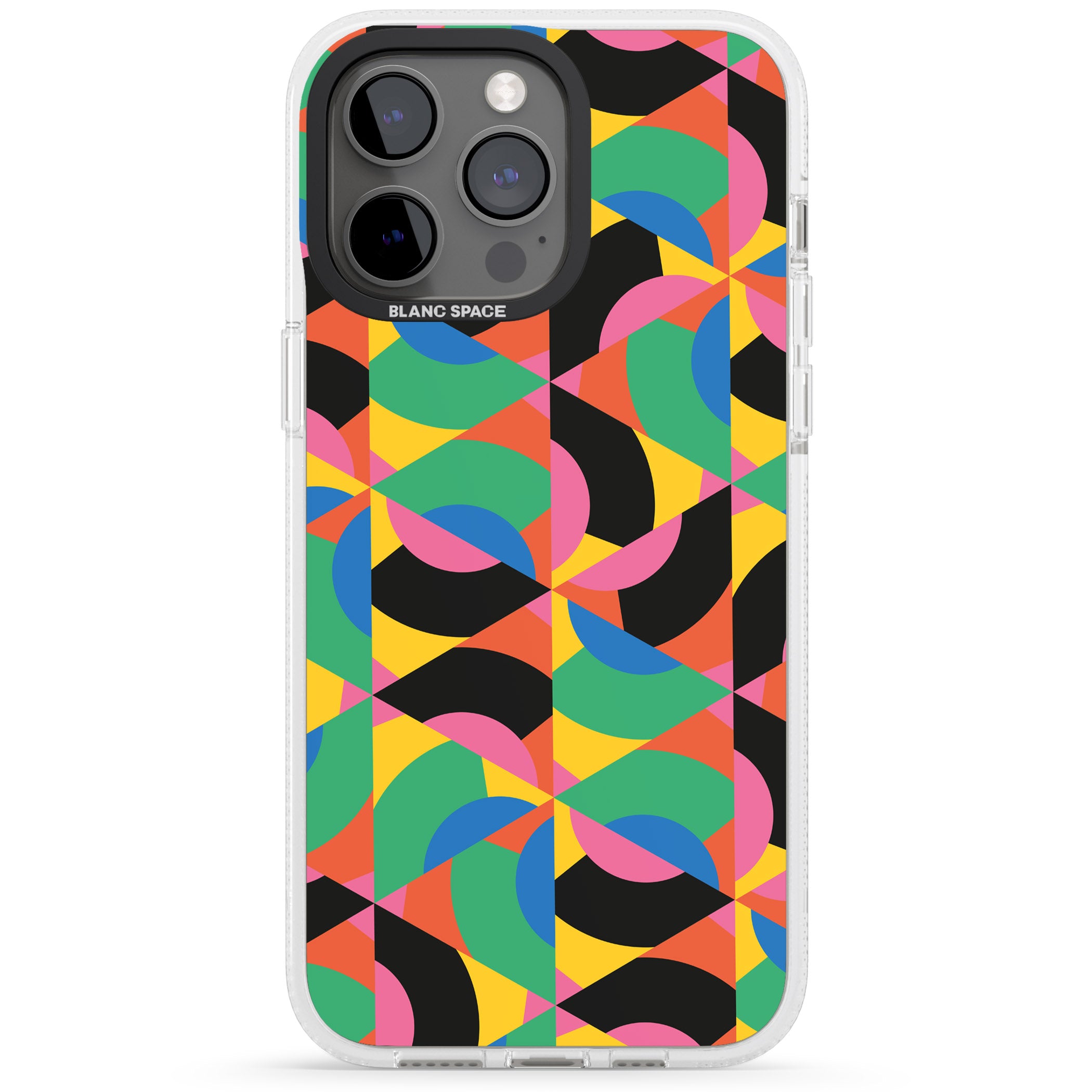 Abstract Carnival iPhone 15 Pro Max / 15 Pro / 14 Pro Max / 14 Pro / 13 Pro Clear Case Impact Air - Blanc Space