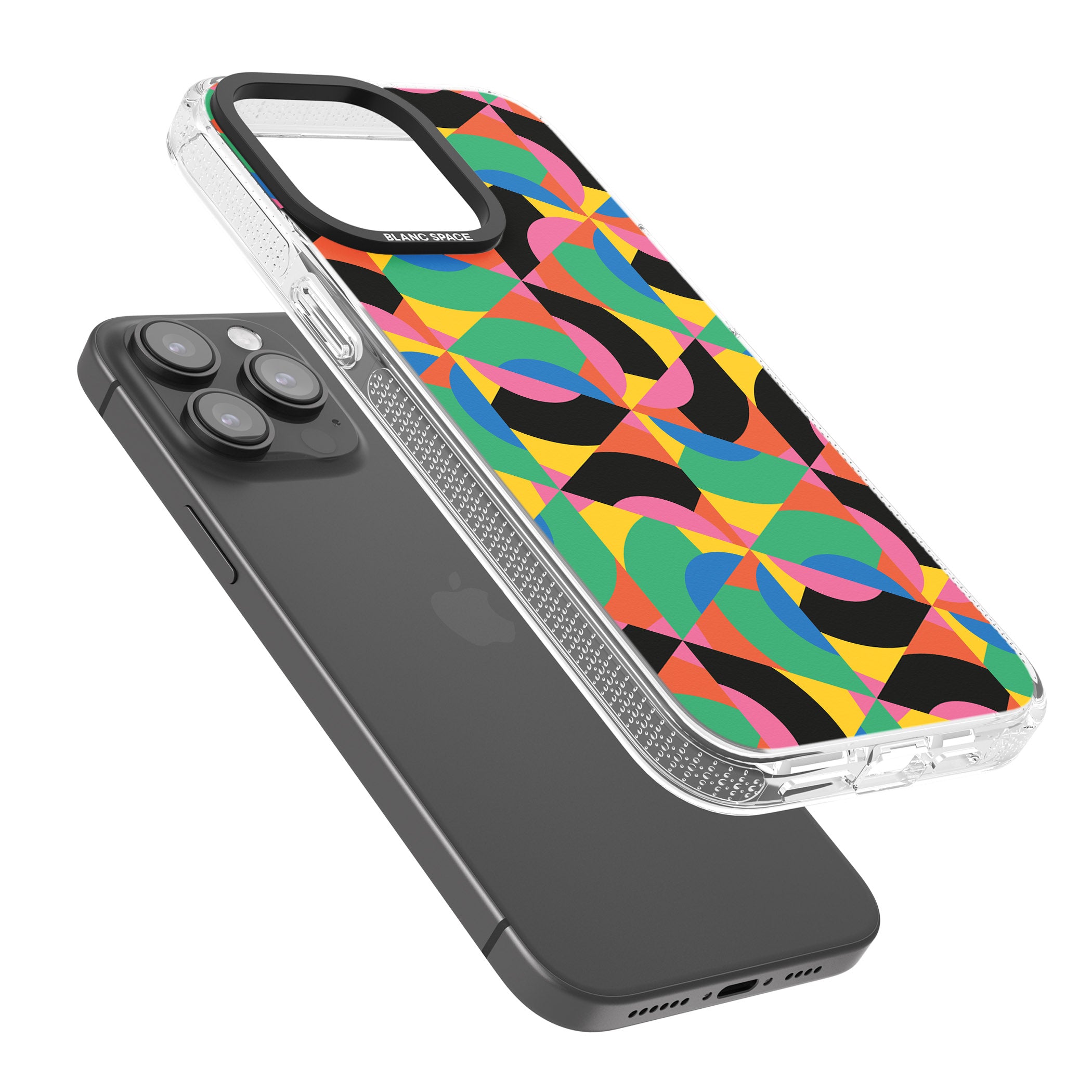 Abstract Carnival iPhone 15 Pro Max / 15 Pro / 14 Pro Max / 14 Pro / 13 Pro Clear Case Impact Air - Blanc Space