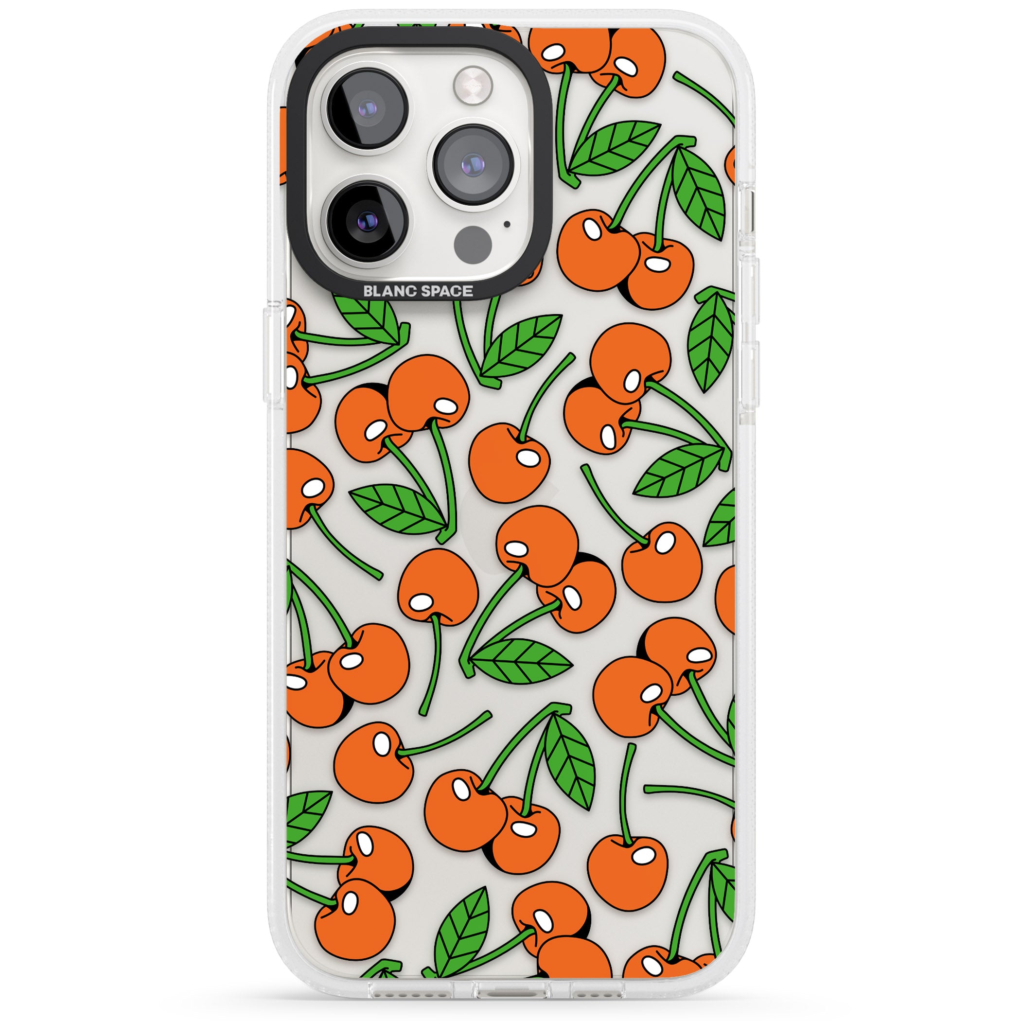 Orchard Fresh Cherries iPhone 15 Pro Max / 15 Pro / 14 Pro Max / 14 Pro / 13 Pro Clear Case Impact Air - Blanc Space