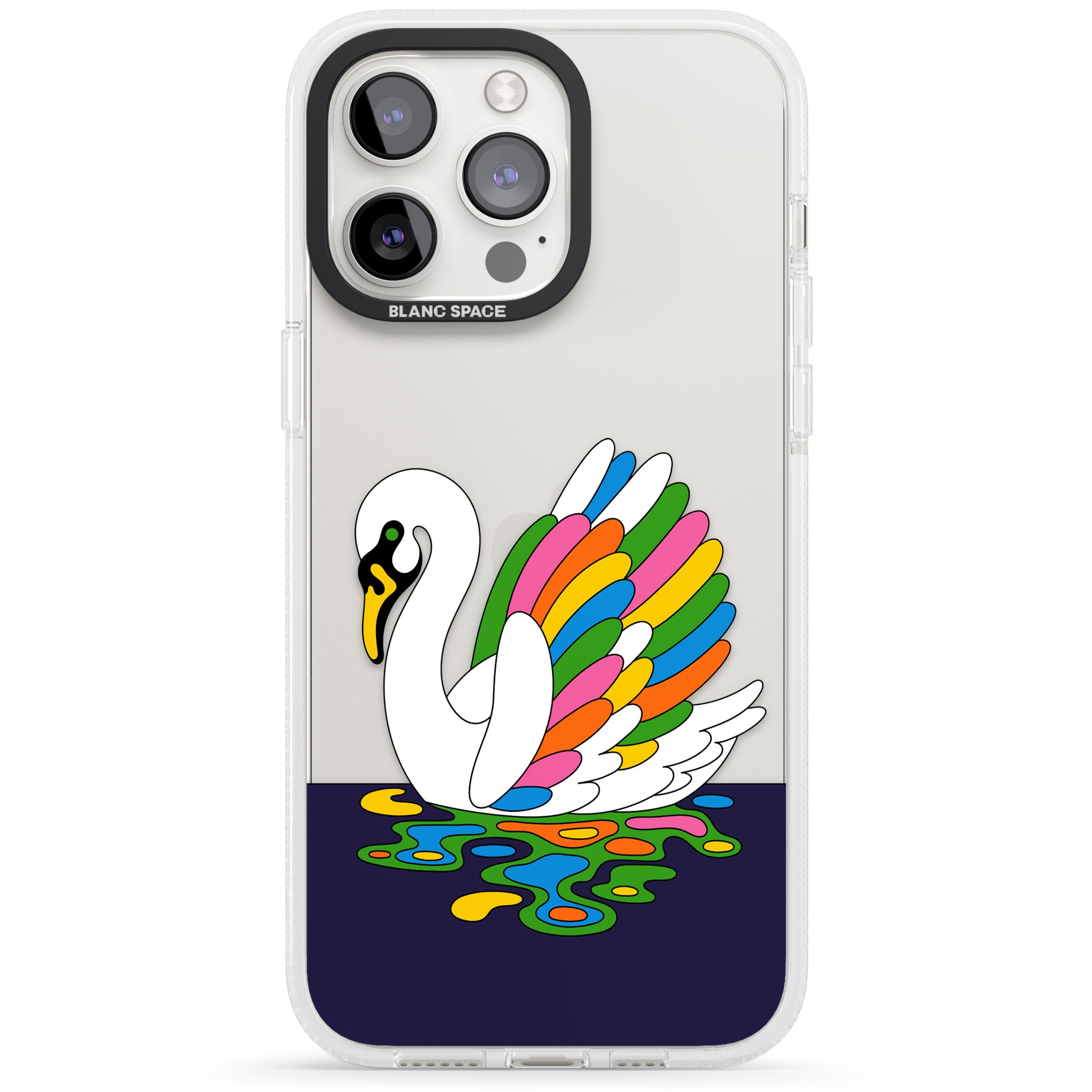 Serene Swan iPhone 15 Pro Max / 15 Pro / 14 Pro Max / 14 Pro / 13 Pro Clear Case Impact Air - Blanc Space