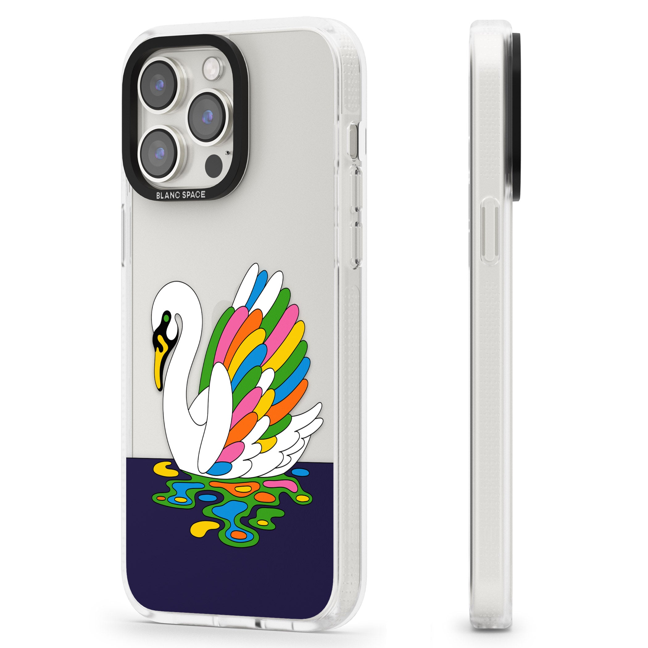 Serene Swan iPhone 15 Pro Max / 15 Pro / 14 Pro Max / 14 Pro / 13 Pro Clear Case Impact Air - Blanc Space