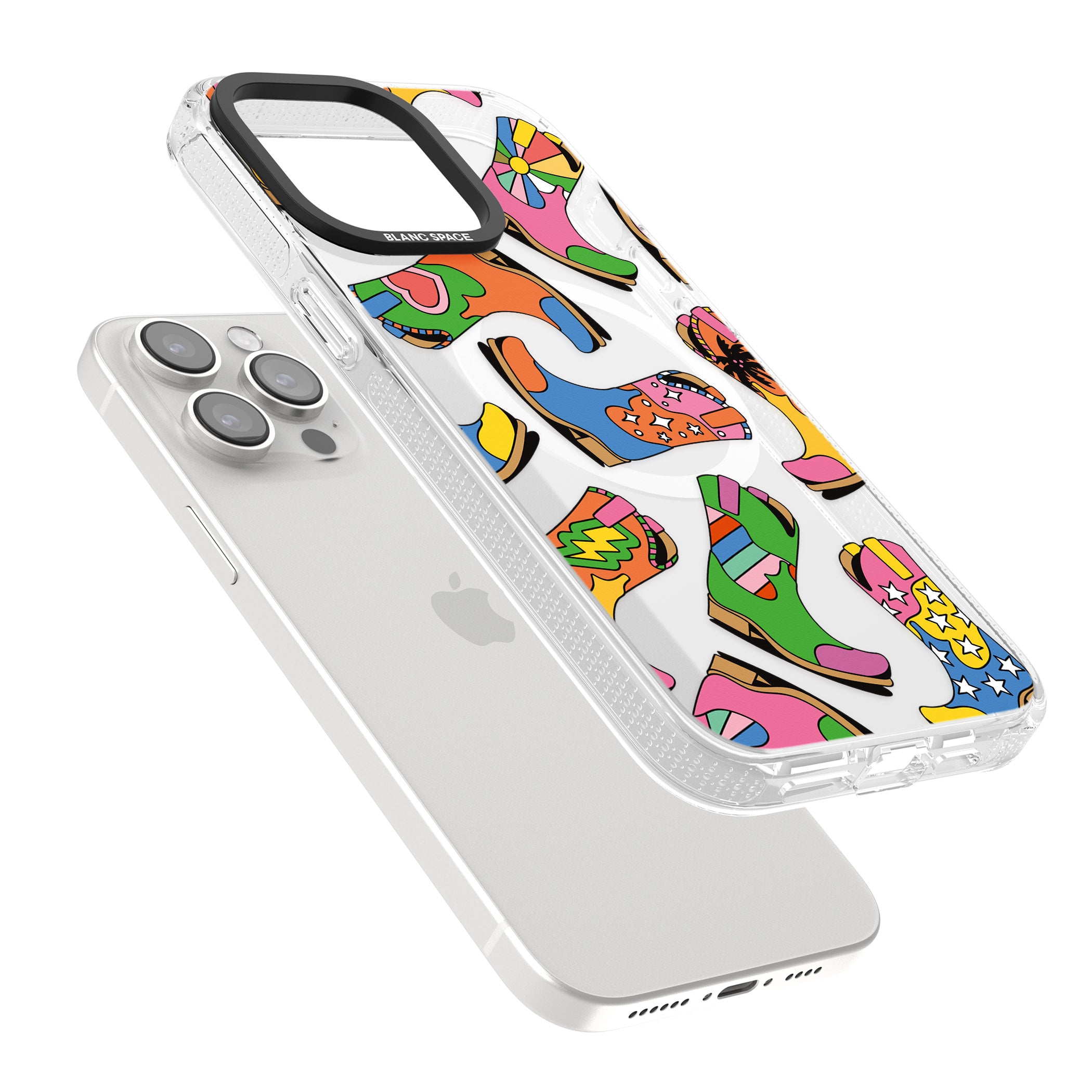 Starburst Boots iPhone 15 Pro Max / 15 Pro / 14 Pro Max / 14 Pro / 13 Pro Clear Case Impact Air - Blanc Space