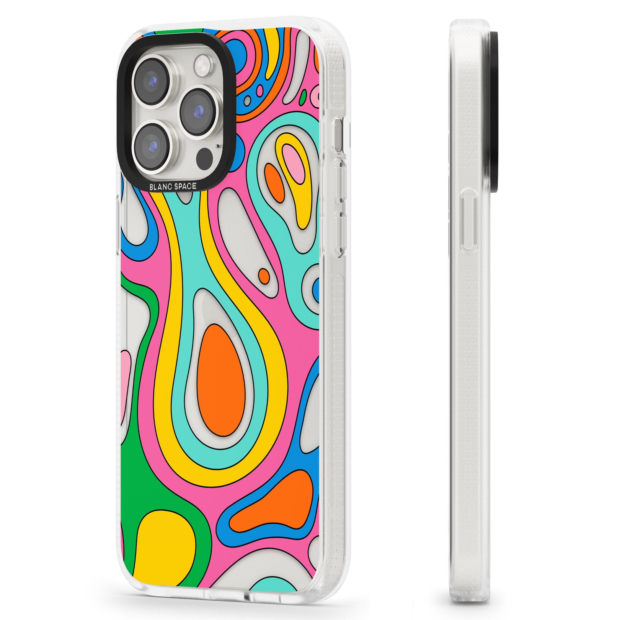 Dreams & Grooves iPhone 15 Pro Max / 15 Pro / 14 Pro Max / 14 Pro / 13 Pro Clear Case Impact Air - Blanc Space