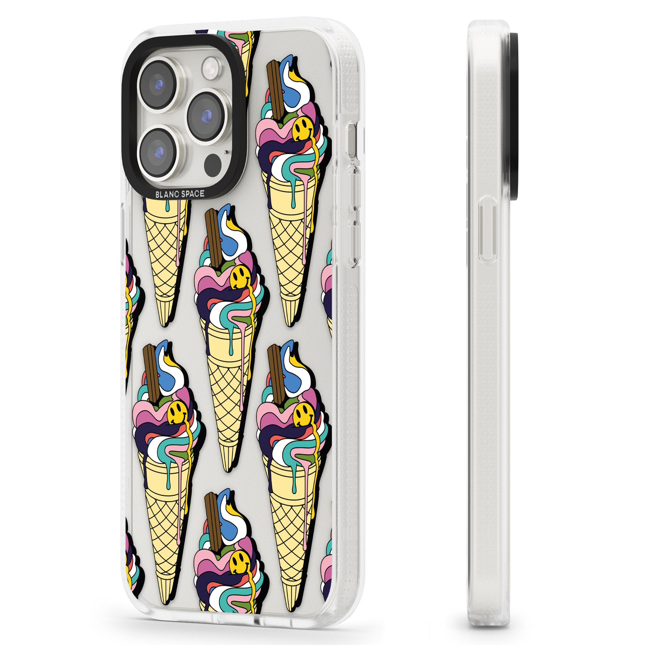 Trip & Drip Ice Cream iPhone 15 Pro Max / 15 Pro / 14 Pro Max / 14 Pro / 13 Pro Clear Case Impact Air - Blanc Space