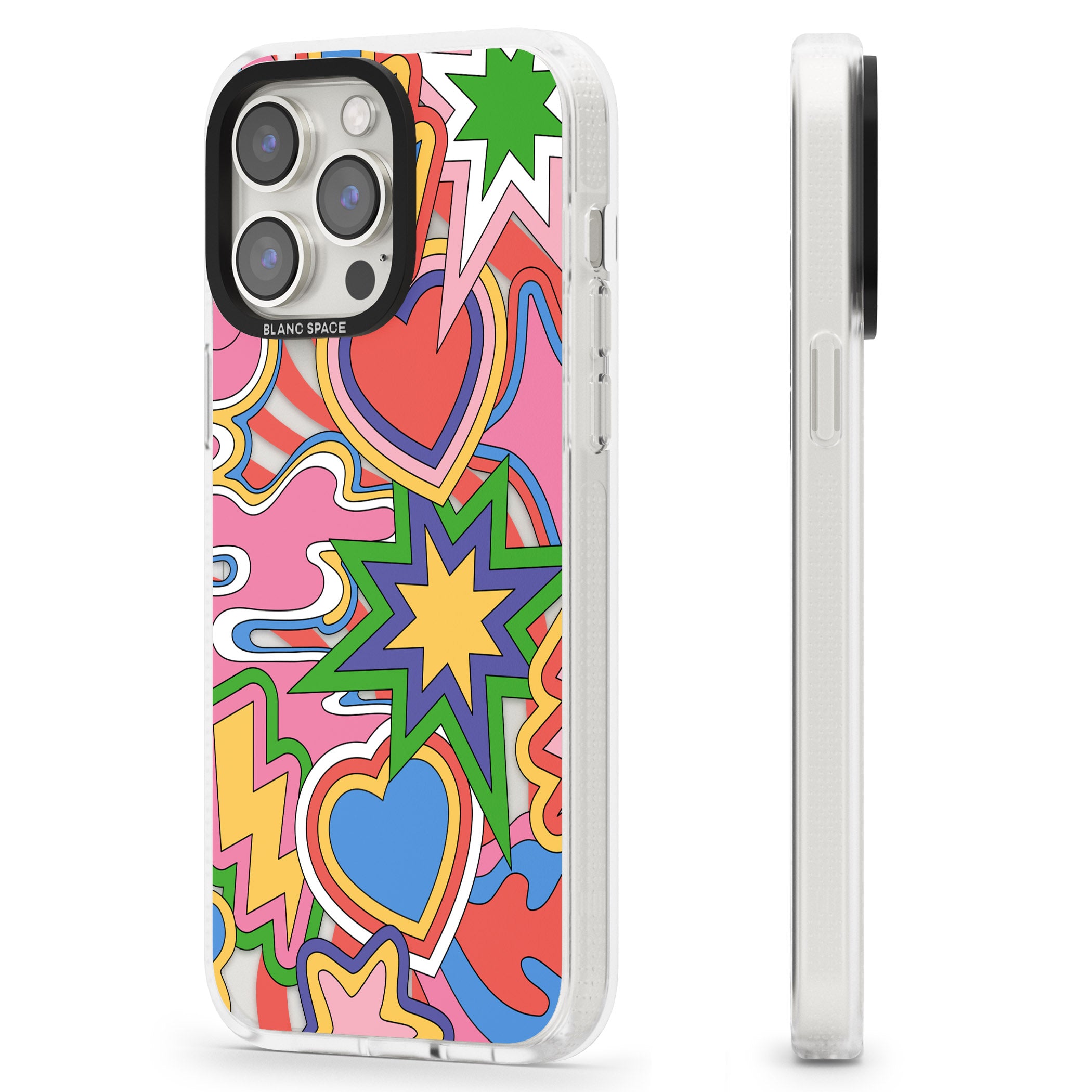 Psychedelic Pop Art Explosion iPhone 15 Pro Max / 15 Pro / 14 Pro Max / 14 Pro / 13 Pro Clear Case Impact Air - Blanc Space