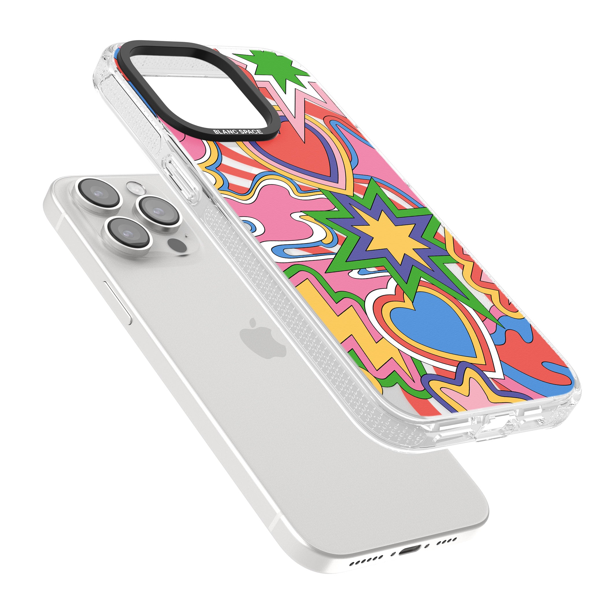 Psychedelic Pop Art Explosion iPhone 15 Pro Max / 15 Pro / 14 Pro Max / 14 Pro / 13 Pro Clear Case Impact Air - Blanc Space