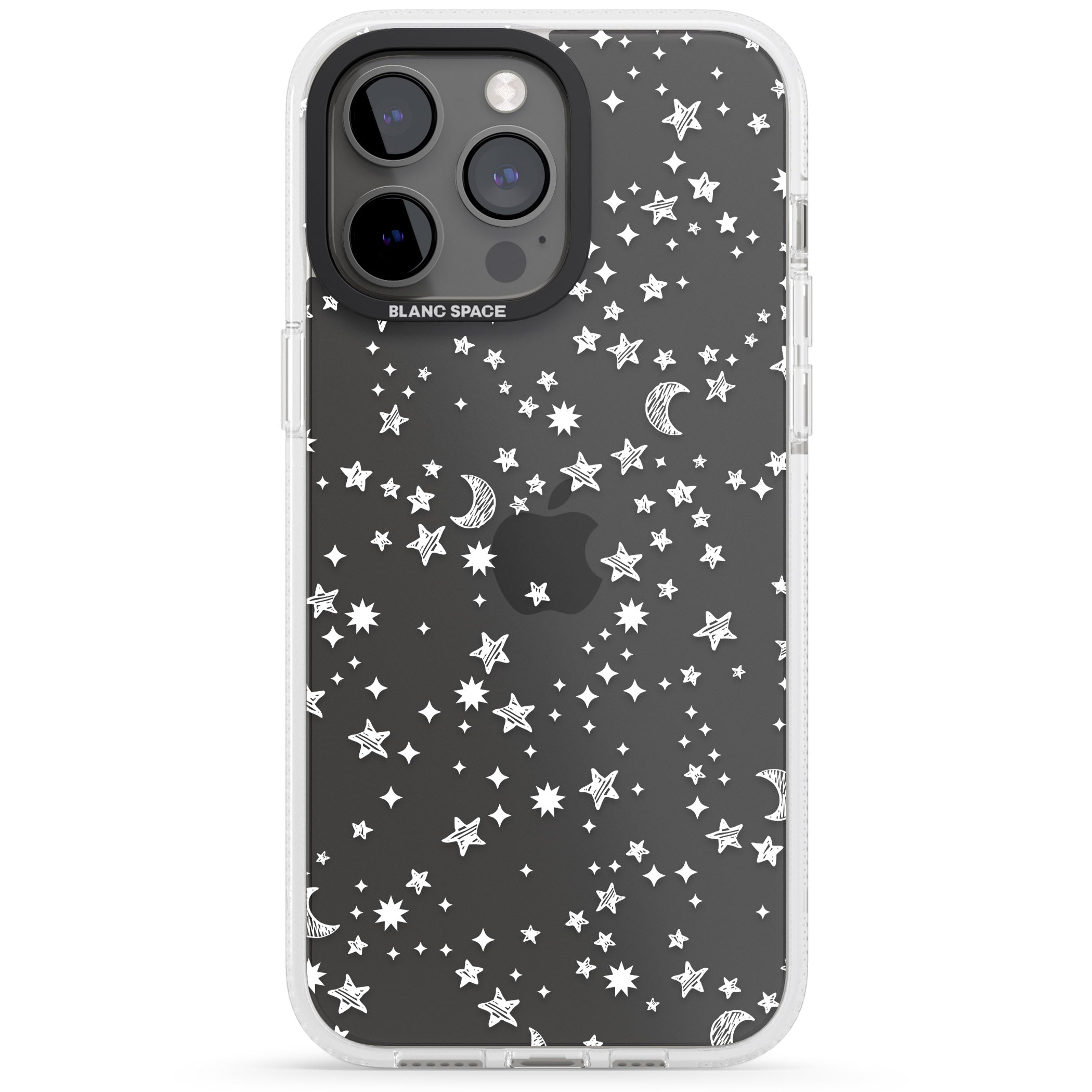 White Cosmic Galaxy Pattern iPhone 15 Pro Max / 15 Pro / 14 Pro Max / 14 Pro / 13 Pro Clear Case Impact Air - Blanc Space