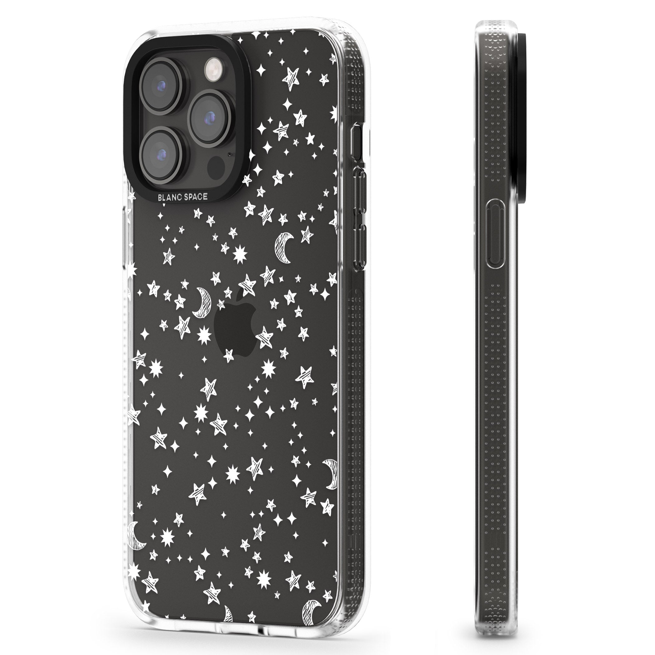 White Cosmic Galaxy Pattern iPhone 15 Pro Max / 15 Pro / 14 Pro Max / 14 Pro / 13 Pro Clear Case Impact Air - Blanc Space