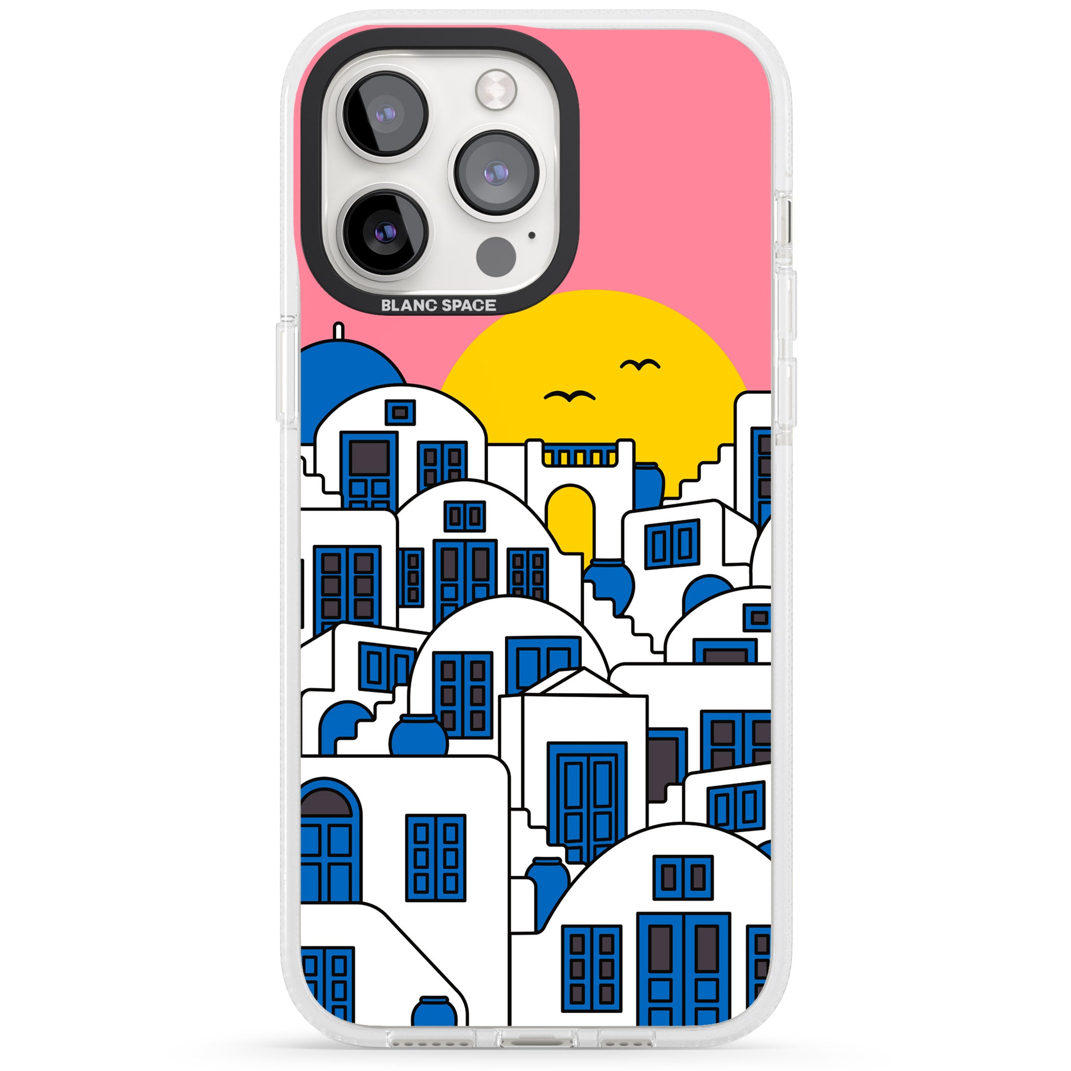 Santorini Sunset iPhone 15 Pro Max / 15 Pro / 14 Pro Max / 14 Pro / 13 Pro Clear Case Impact Air - Blanc Space