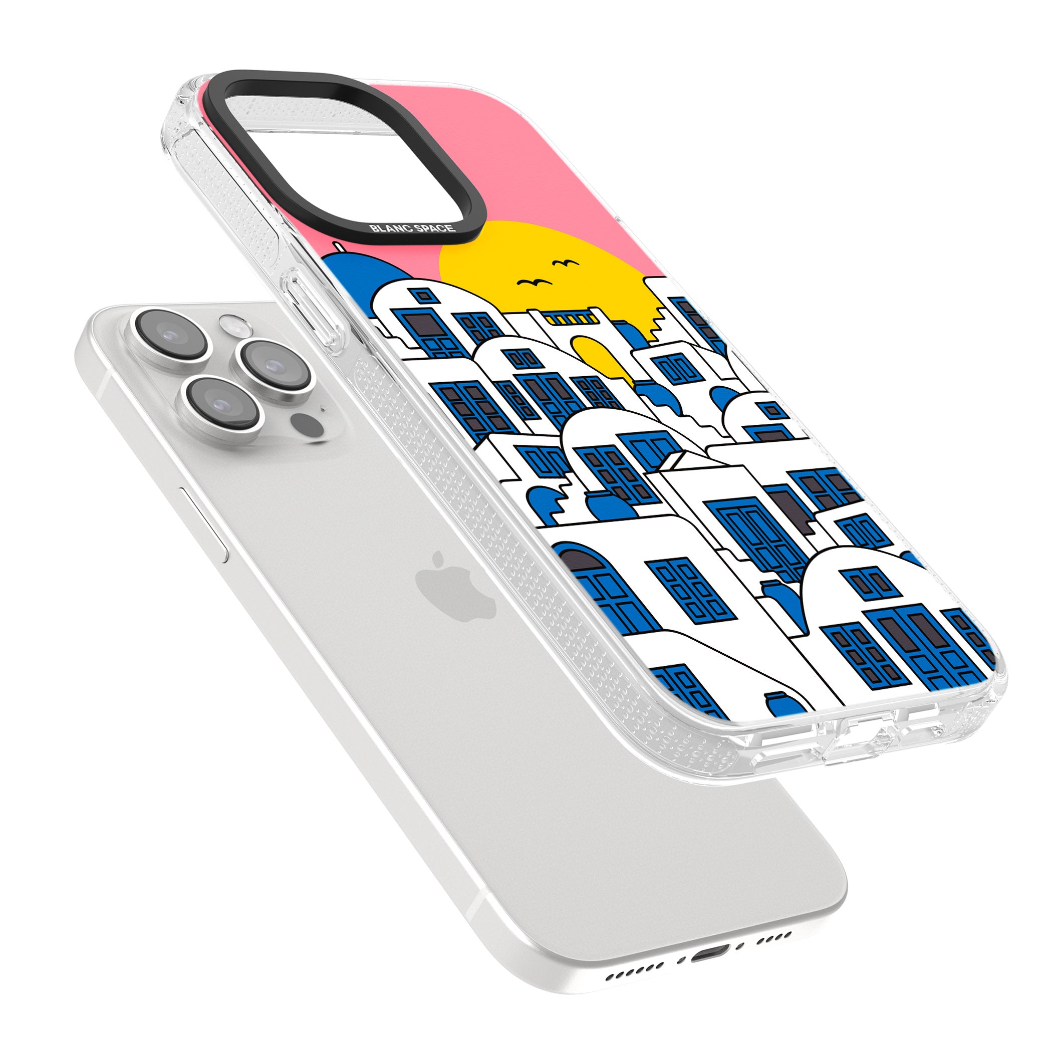 Santorini Sunset iPhone 15 Pro Max / 15 Pro / 14 Pro Max / 14 Pro / 13 Pro Clear Case Impact Air - Blanc Space