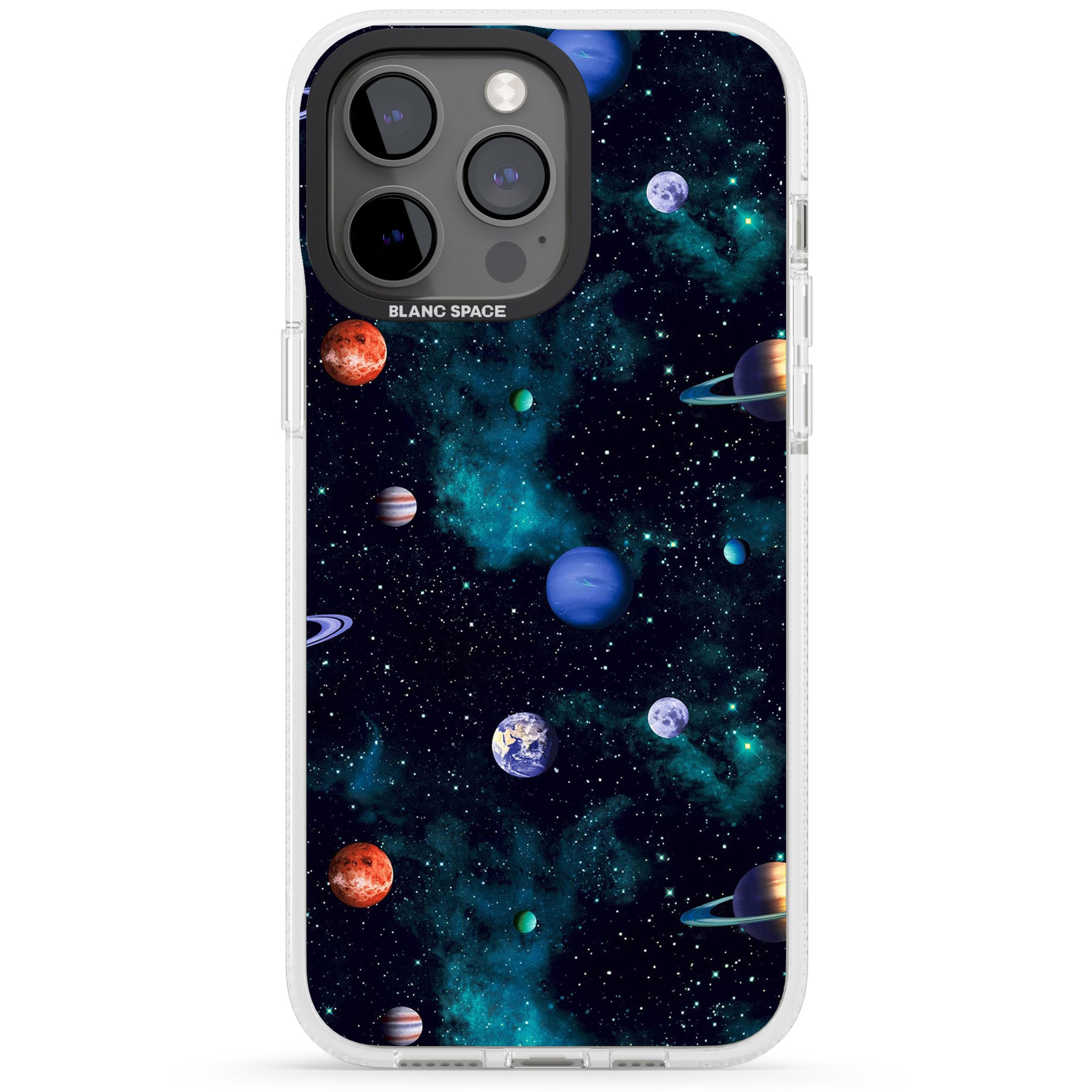 Deep Space iPhone 15 Pro Max / 15 Pro / 14 Pro Max / 14 Pro / 13 Pro Clear Case Impact Air - Blanc Space