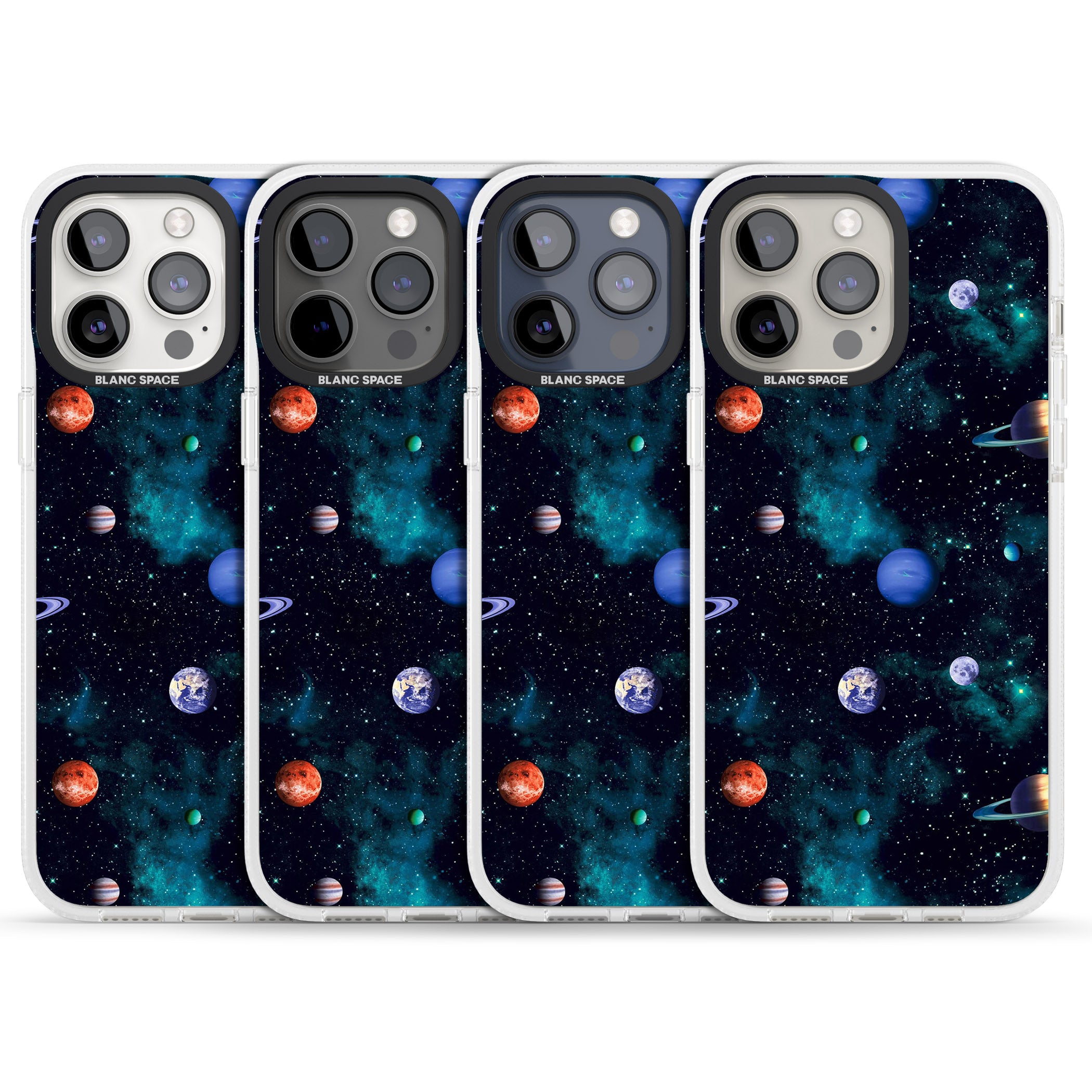 Deep Space iPhone 15 Pro Max / 15 Pro / 14 Pro Max / 14 Pro / 13 Pro Clear Case Impact Air - Blanc Space