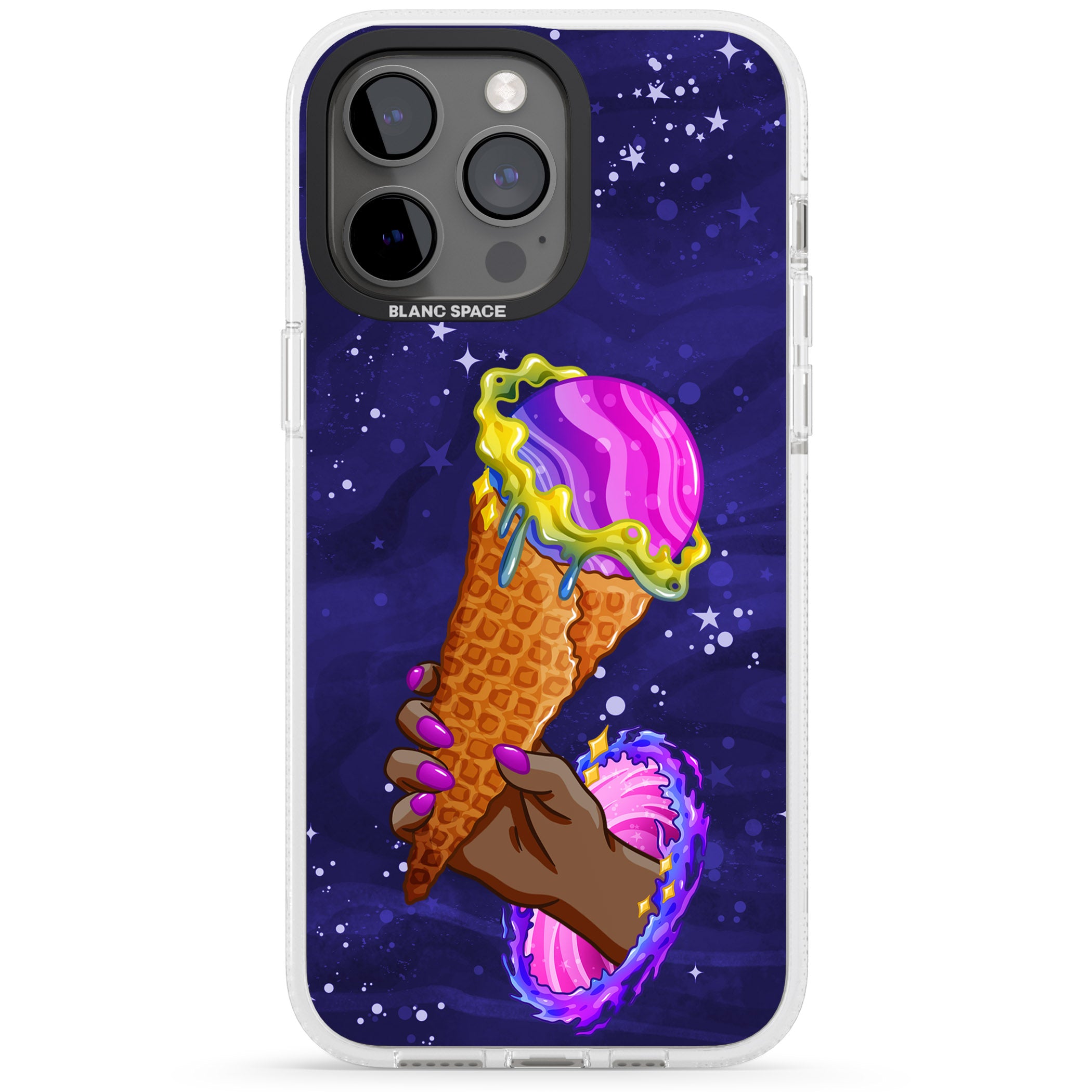 Interdimensional Ice Cream iPhone 15 Pro Max / 15 Pro / 14 Pro Max / 14 Pro / 13 Pro Clear Case Impact Air - Blanc Space