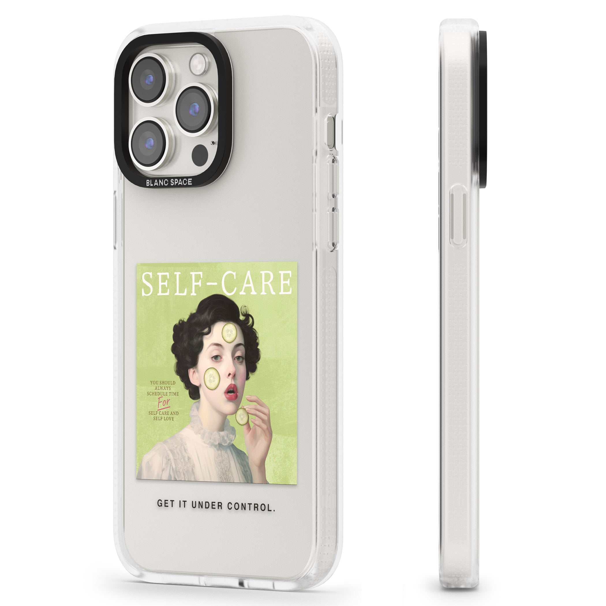 Self-Care iPhone 15 Pro Max / 15 Pro / 14 Pro Max / 14 Pro / 13 Pro Clear Case Impact Air - Blanc Space