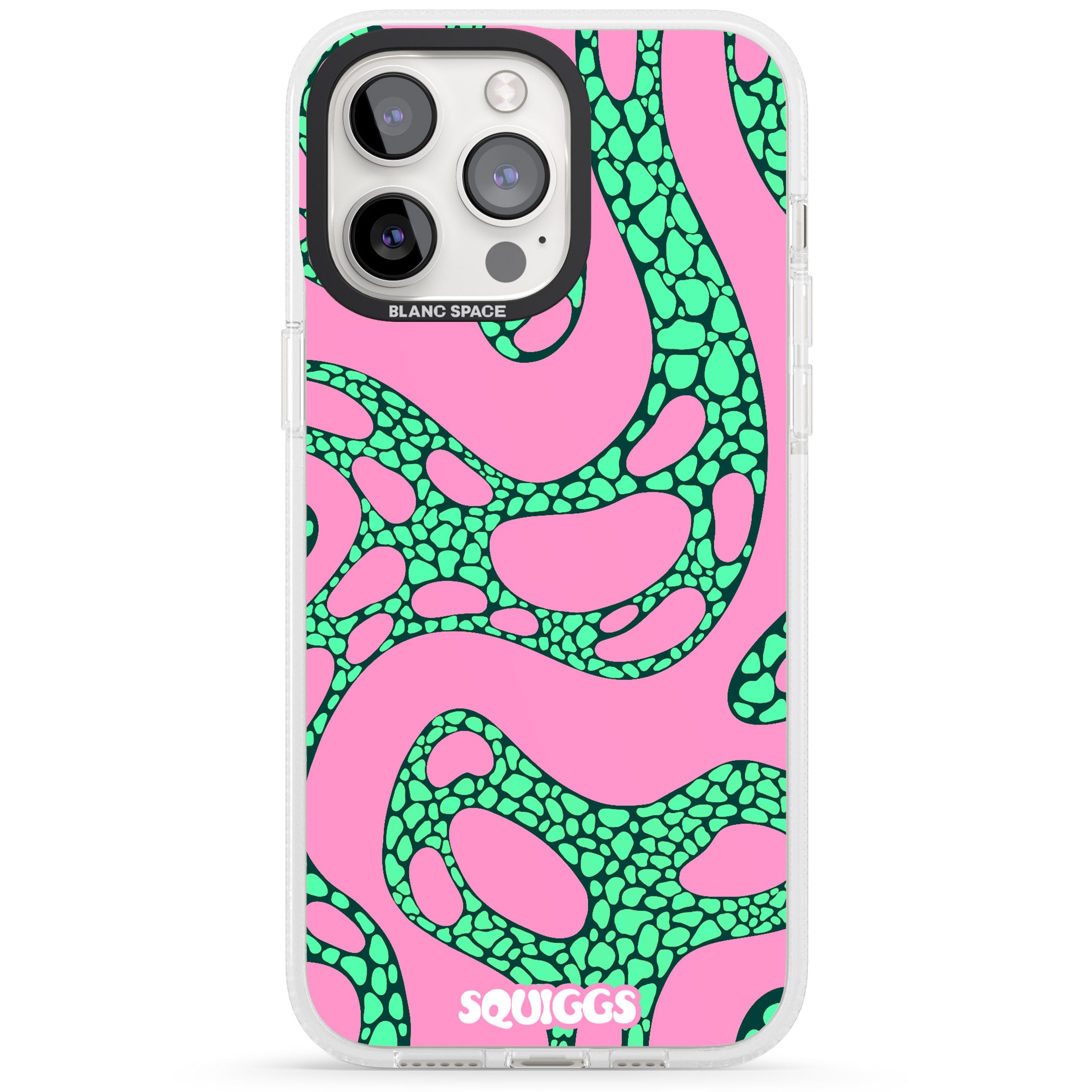 Alien Glow iPhone 15 Pro Max / 15 Pro / 14 Pro Max / 14 Pro / 13 Pro Clear Case Impact Air - Blanc Space