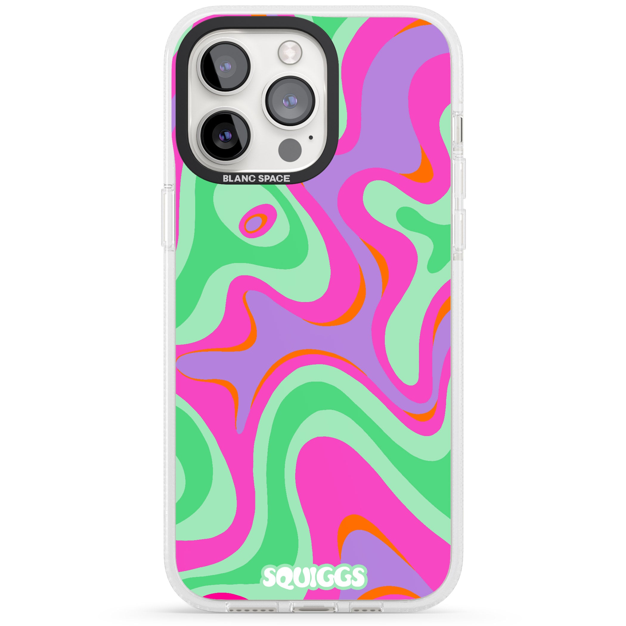 Pink Lava iPhone 15 Pro Max / 15 Pro / 14 Pro Max / 14 Pro / 13 Pro Clear Case Impact Air - Blanc Space