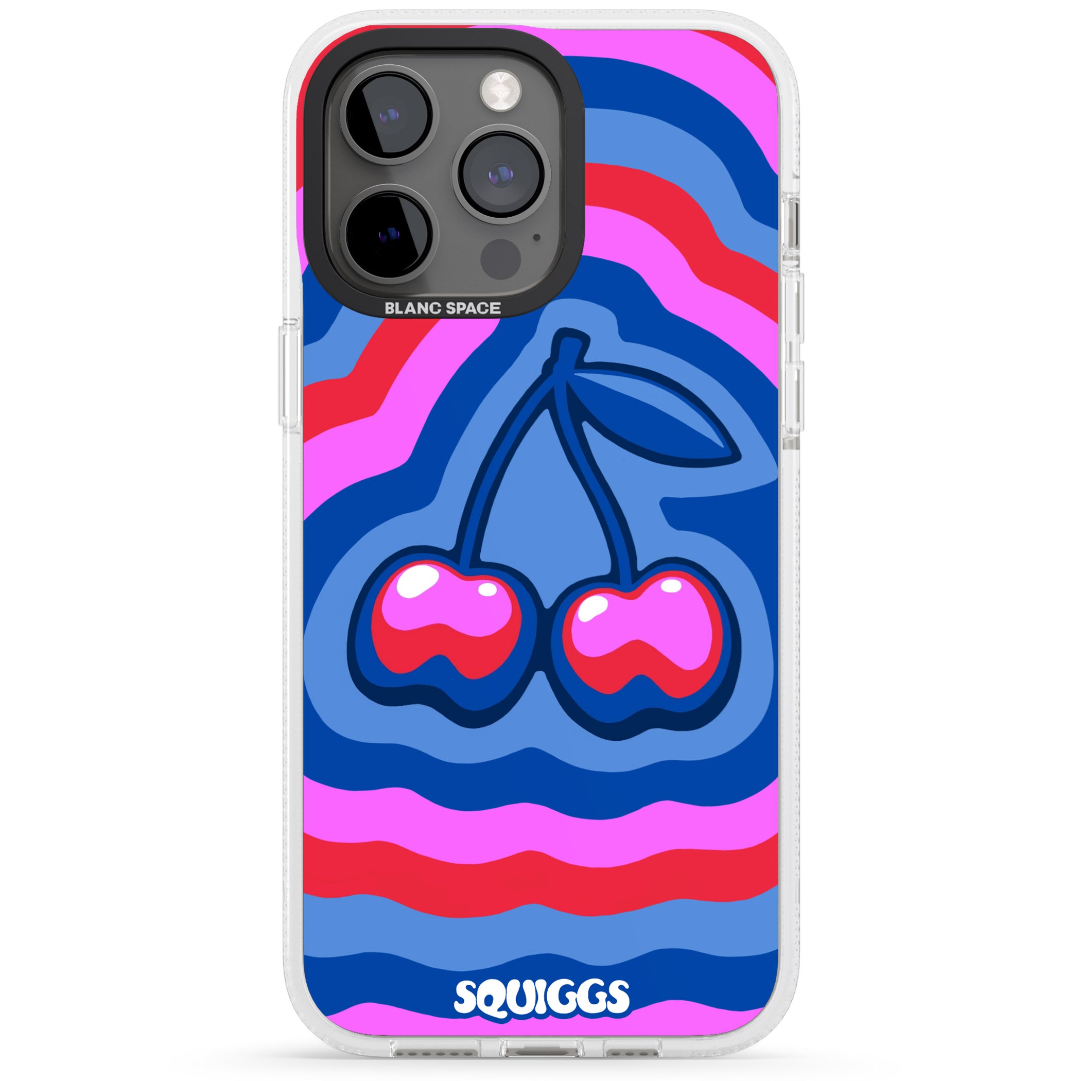 Cherry Rainbow iPhone 15 Pro Max / 15 Pro / 14 Pro Max / 14 Pro / 13 Pro Clear Case Impact Air - Blanc Space