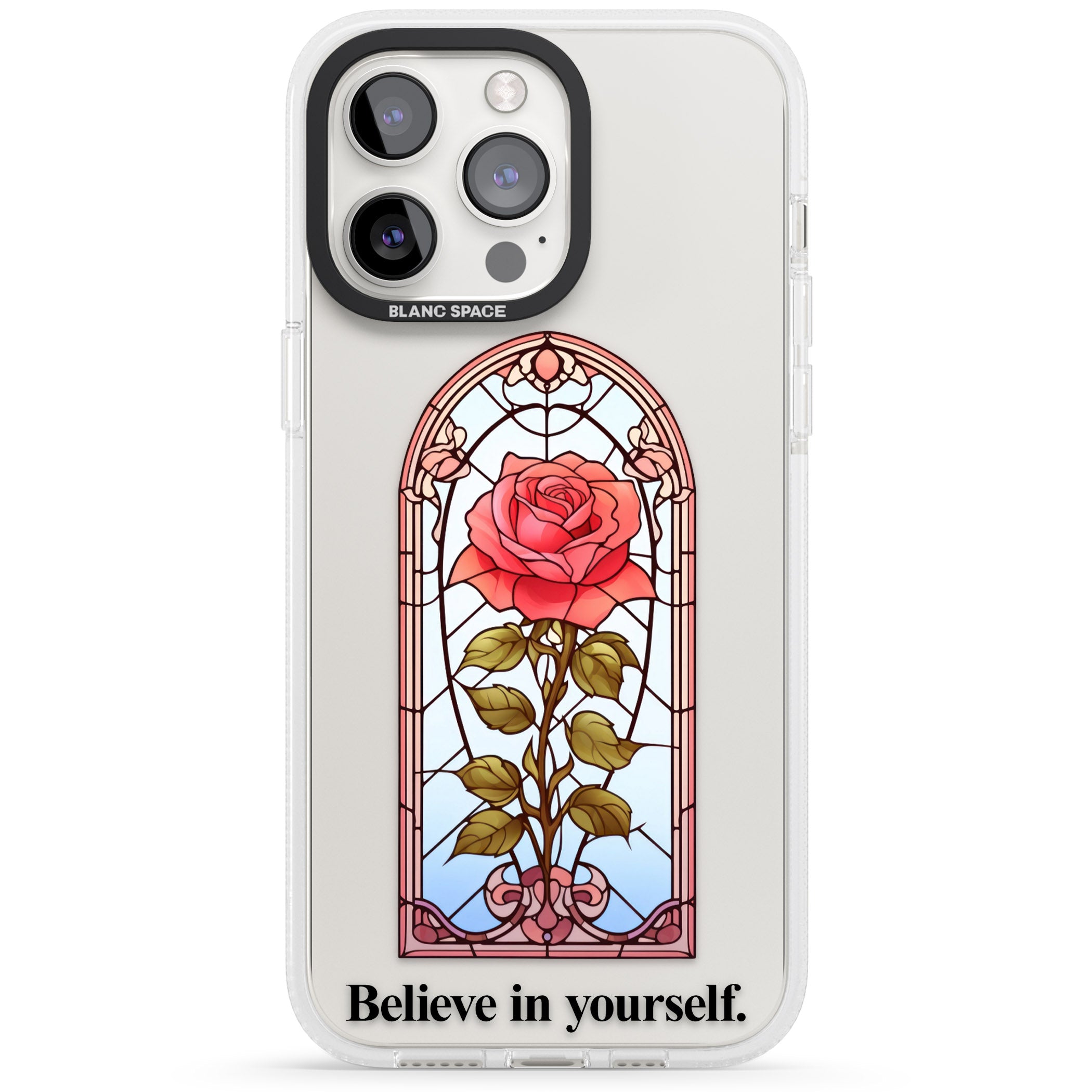 Believe in yourself iPhone 15 Pro Max / 15 Pro / 14 Pro Max / 14 Pro / 13 Pro Clear Case Impact Air - Blanc Space