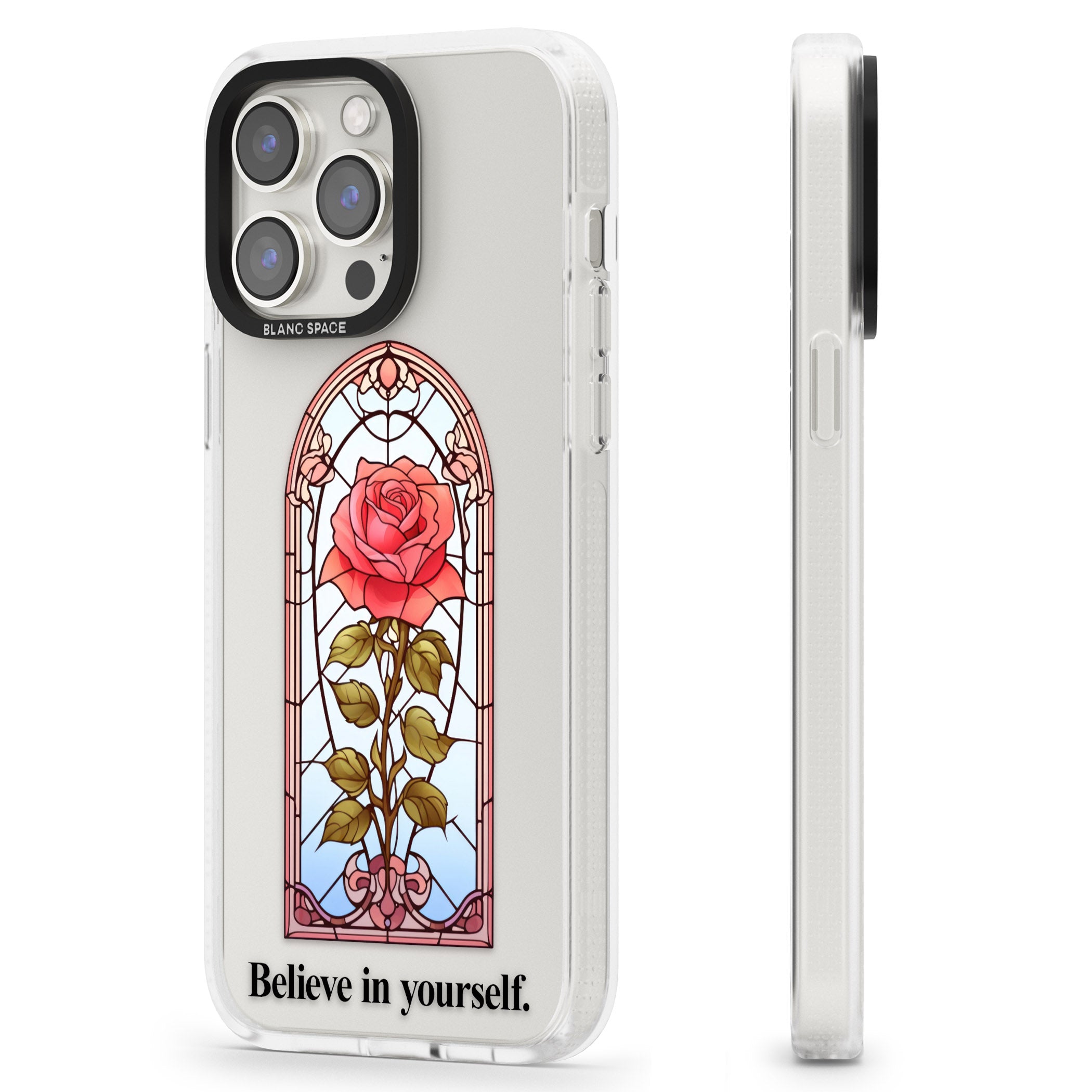 Believe in yourself iPhone 15 Pro Max / 15 Pro / 14 Pro Max / 14 Pro / 13 Pro Clear Case Impact Air - Blanc Space