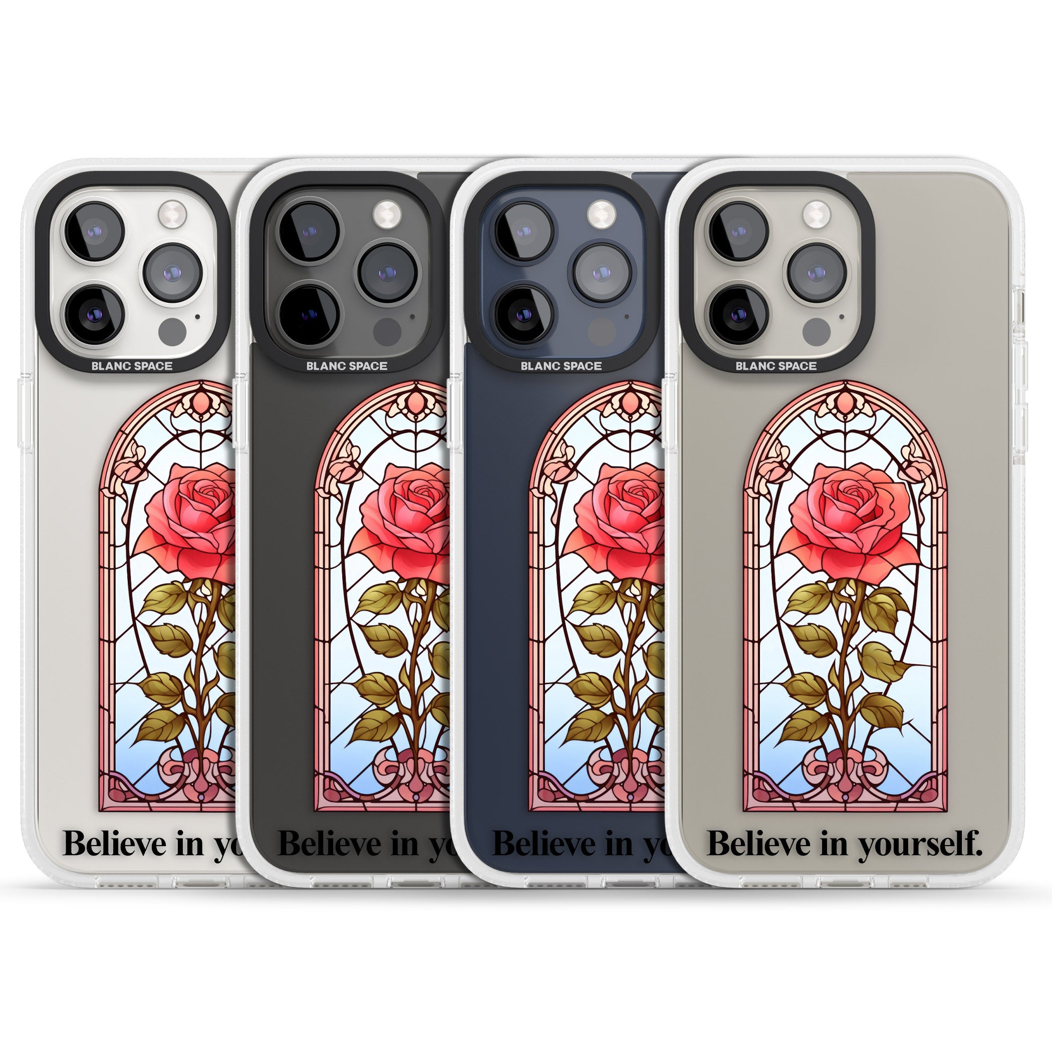 Believe in yourself iPhone 15 Pro Max / 15 Pro / 14 Pro Max / 14 Pro / 13 Pro Clear Case Impact Air - Blanc Space