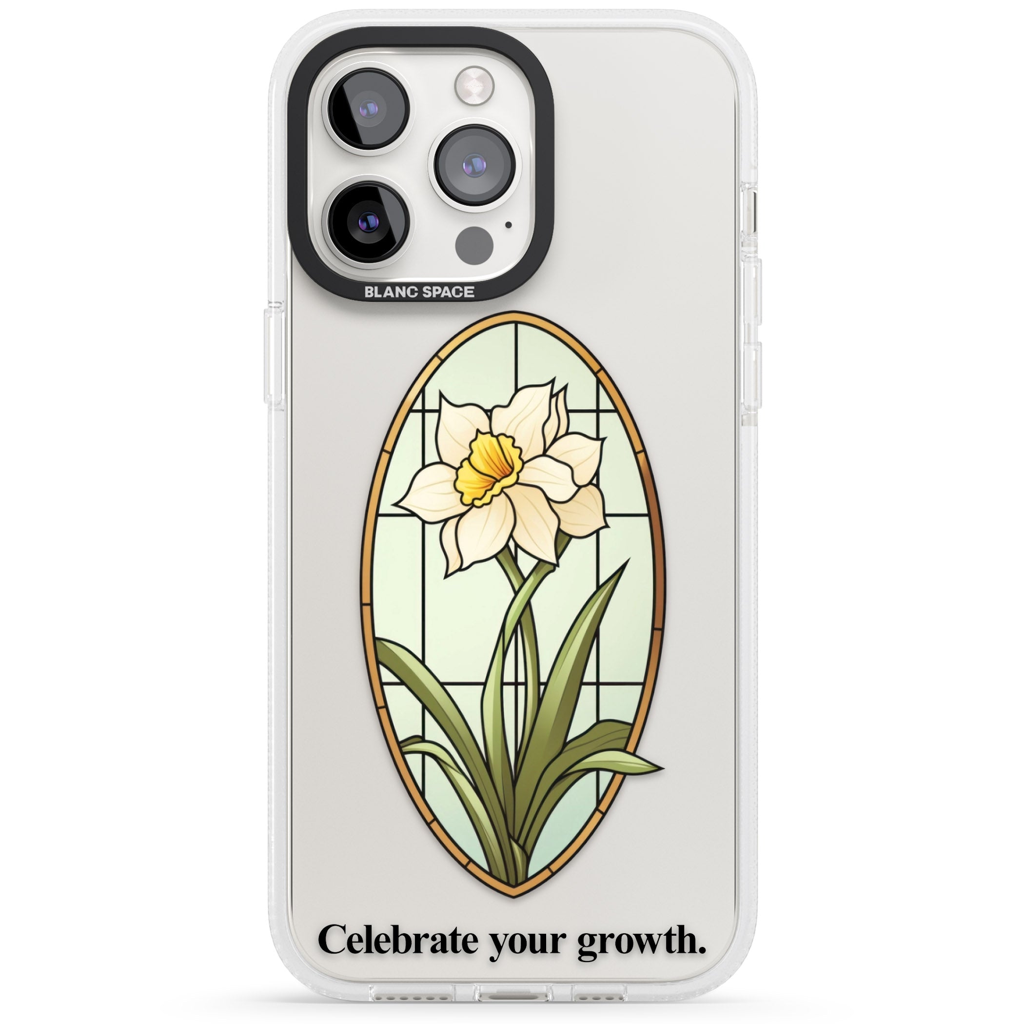 Celebrate your growth iPhone 15 Pro Max / 15 Pro / 14 Pro Max / 14 Pro / 13 Pro Clear Case Impact Air - Blanc Space