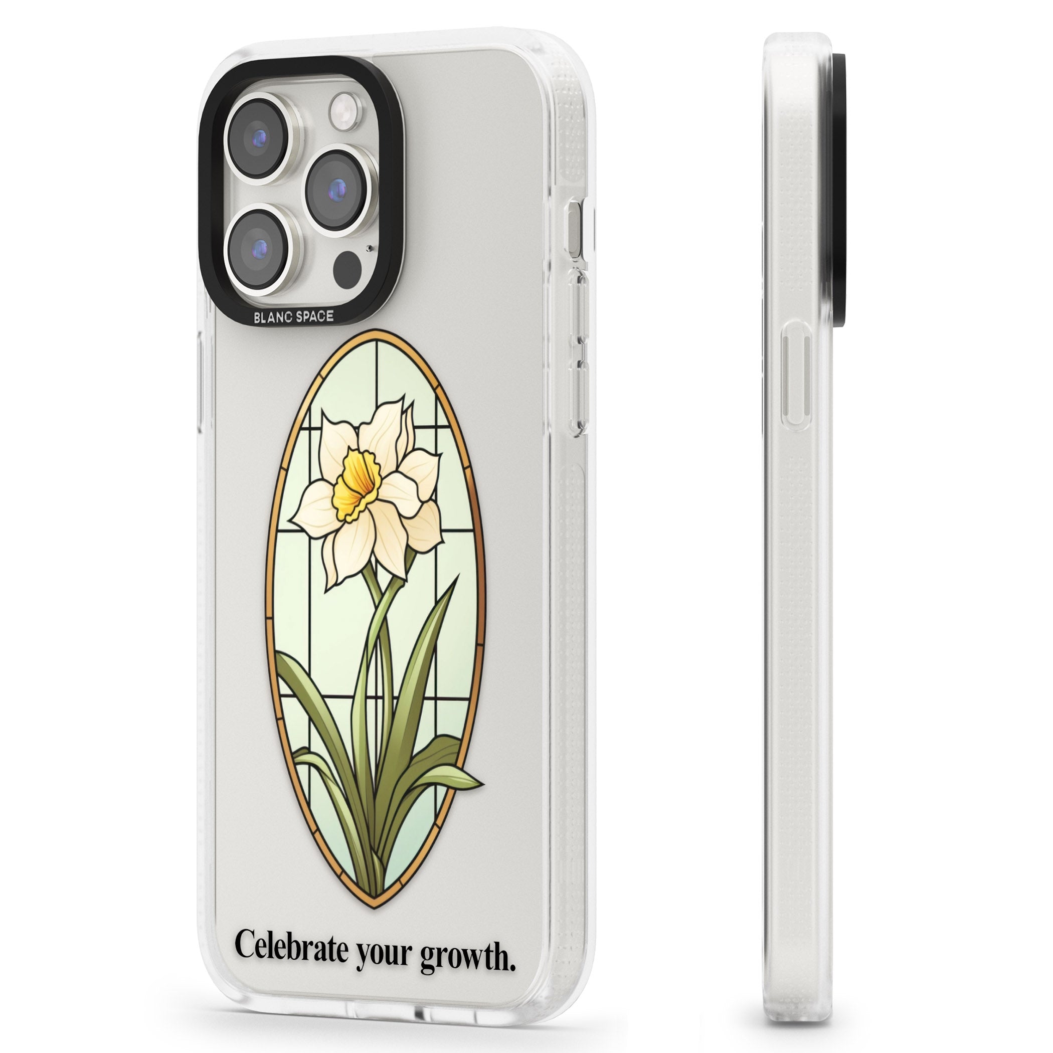 Celebrate your growth iPhone 15 Pro Max / 15 Pro / 14 Pro Max / 14 Pro / 13 Pro Clear Case Impact Air - Blanc Space