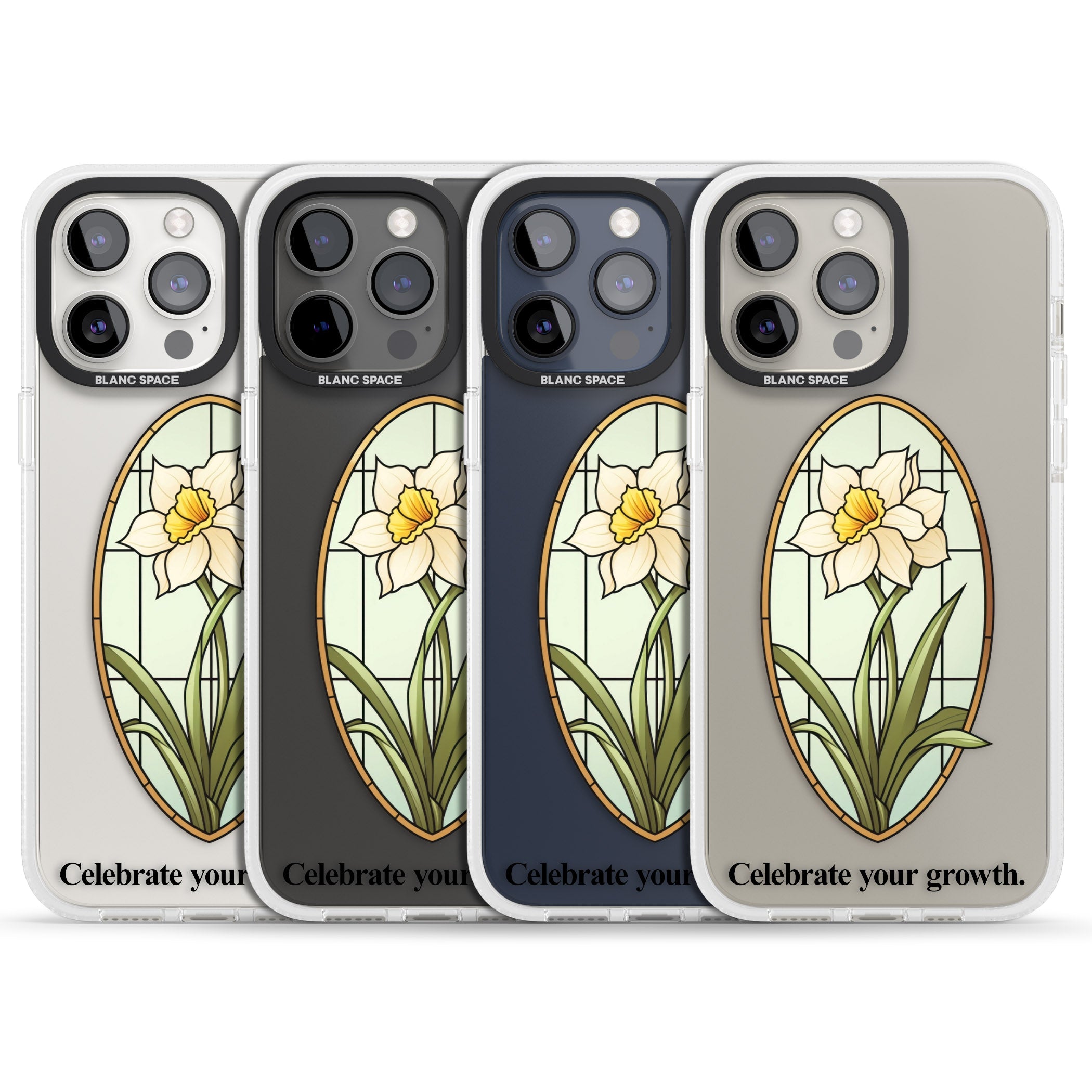 Celebrate your growth iPhone 15 Pro Max / 15 Pro / 14 Pro Max / 14 Pro / 13 Pro Clear Case Impact Air - Blanc Space