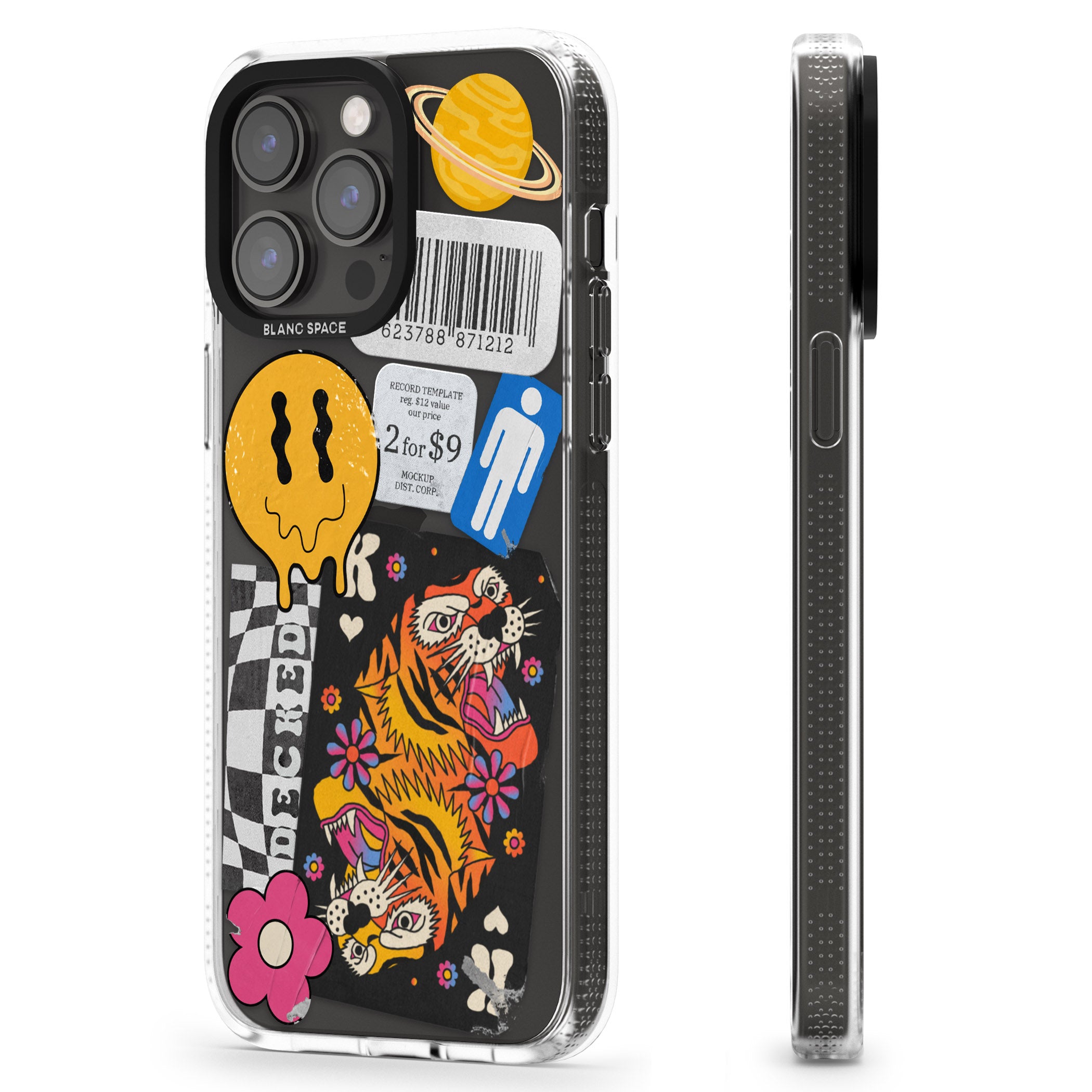 Electric Vibes iPhone 15 Pro Max / 15 Pro / 14 Pro Max / 14 Pro / 13 Pro Clear Case Impact Air - Blanc Space