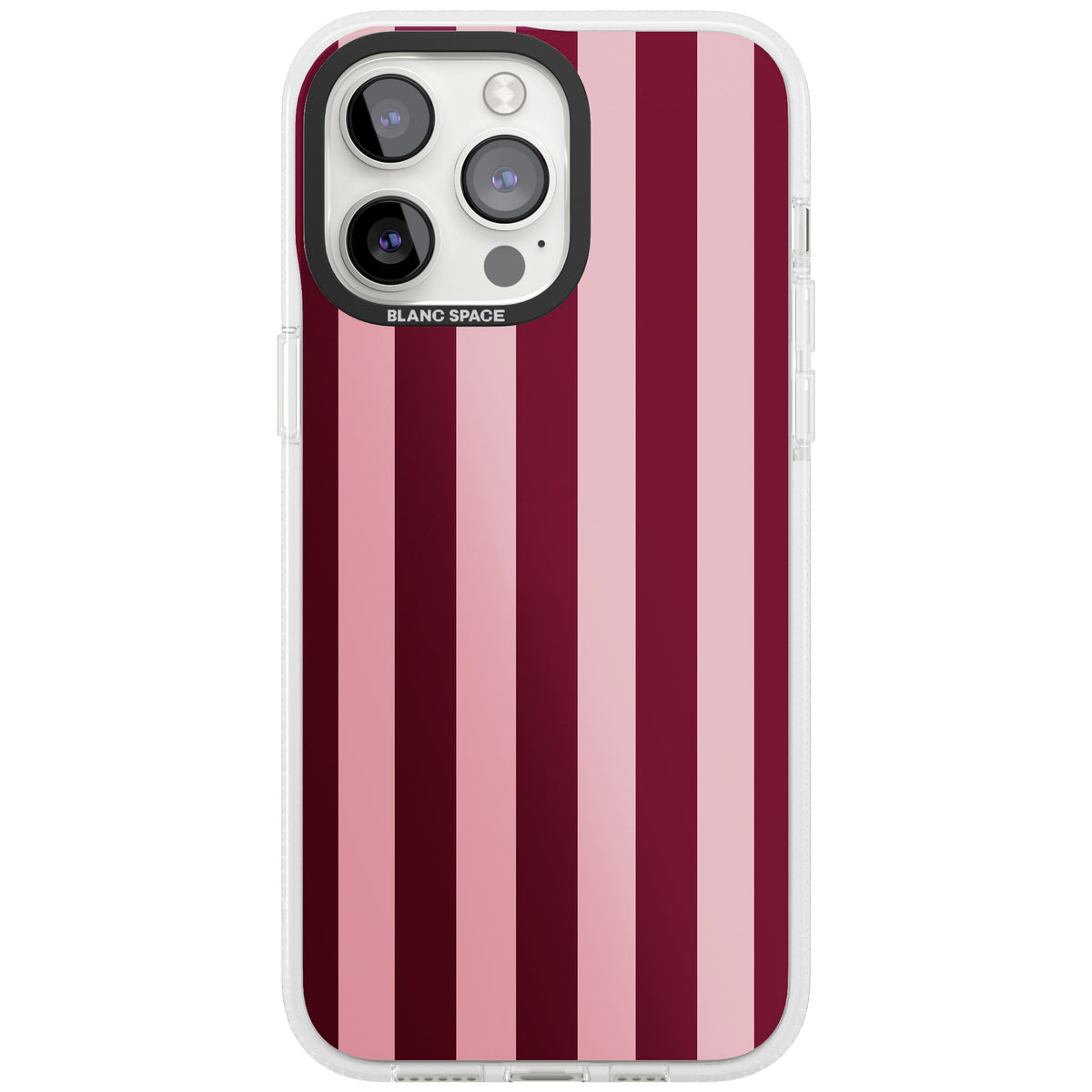 Bordeaux Belle preppy iPhone case featuring bold vertical stripes in burgundy and soft blush pink iPhone 12 Pro Max / iPhone 13 Pro / iPhone 13 Pro Max / iPhone 14 Pro / iPhone 14 Pro Max / iPhone 15 Pro Max Impact Air Phone Case front