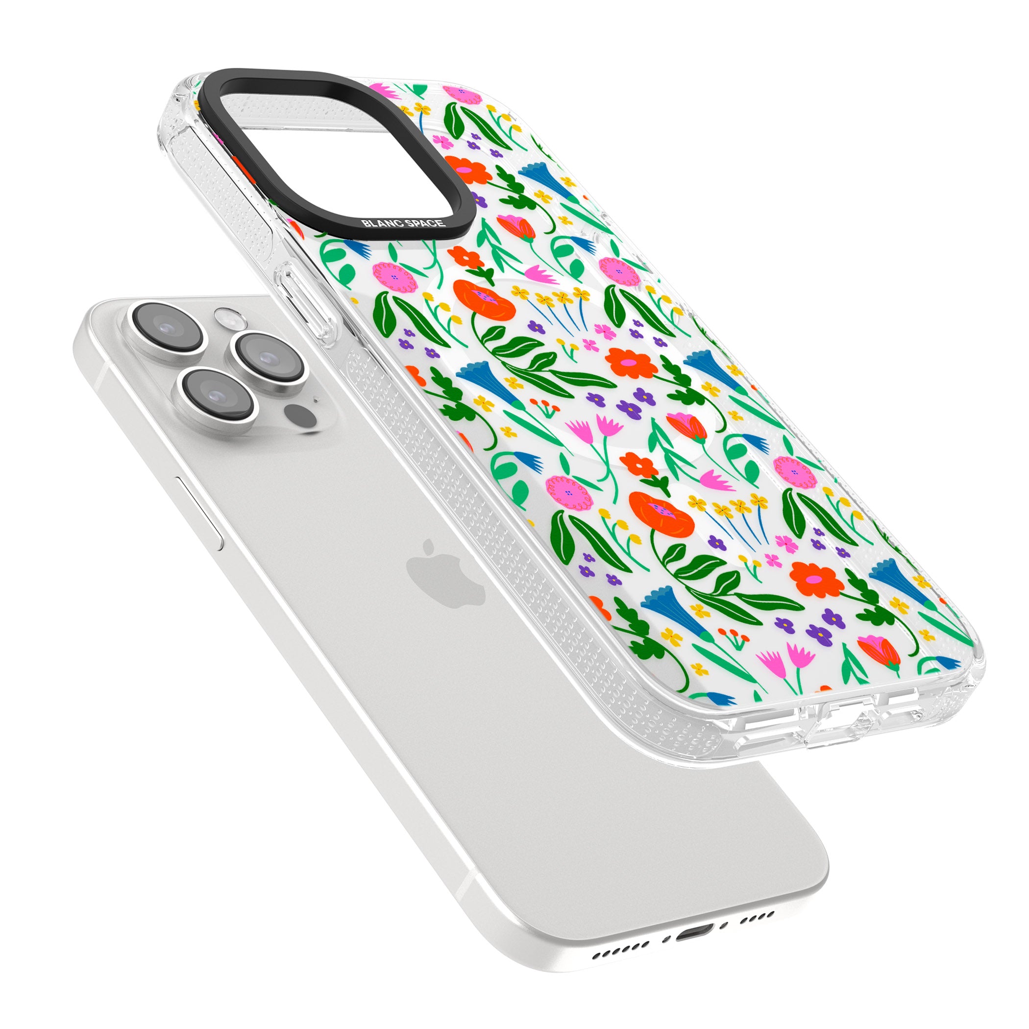 Summer Floral Fiesta iPhone 15 Pro Max / 15 Pro / 14 Pro Max / 14 Pro / 13 Pro Clear Case Impact Air - Blanc Space