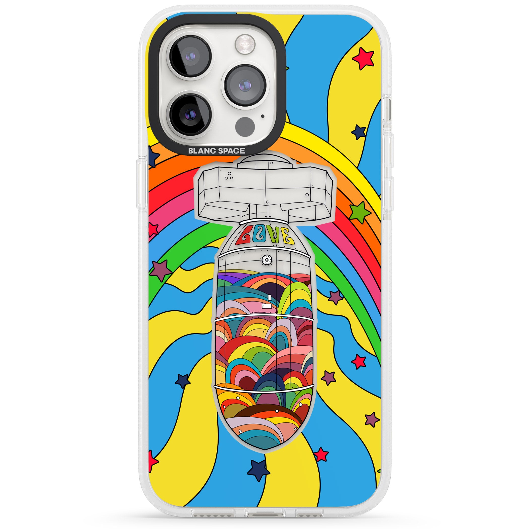 Love Bomb iPhone 15 Pro Max / 15 Pro / 14 Pro Max / 14 Pro / 13 Pro Clear Case Impact Air - Blanc Space