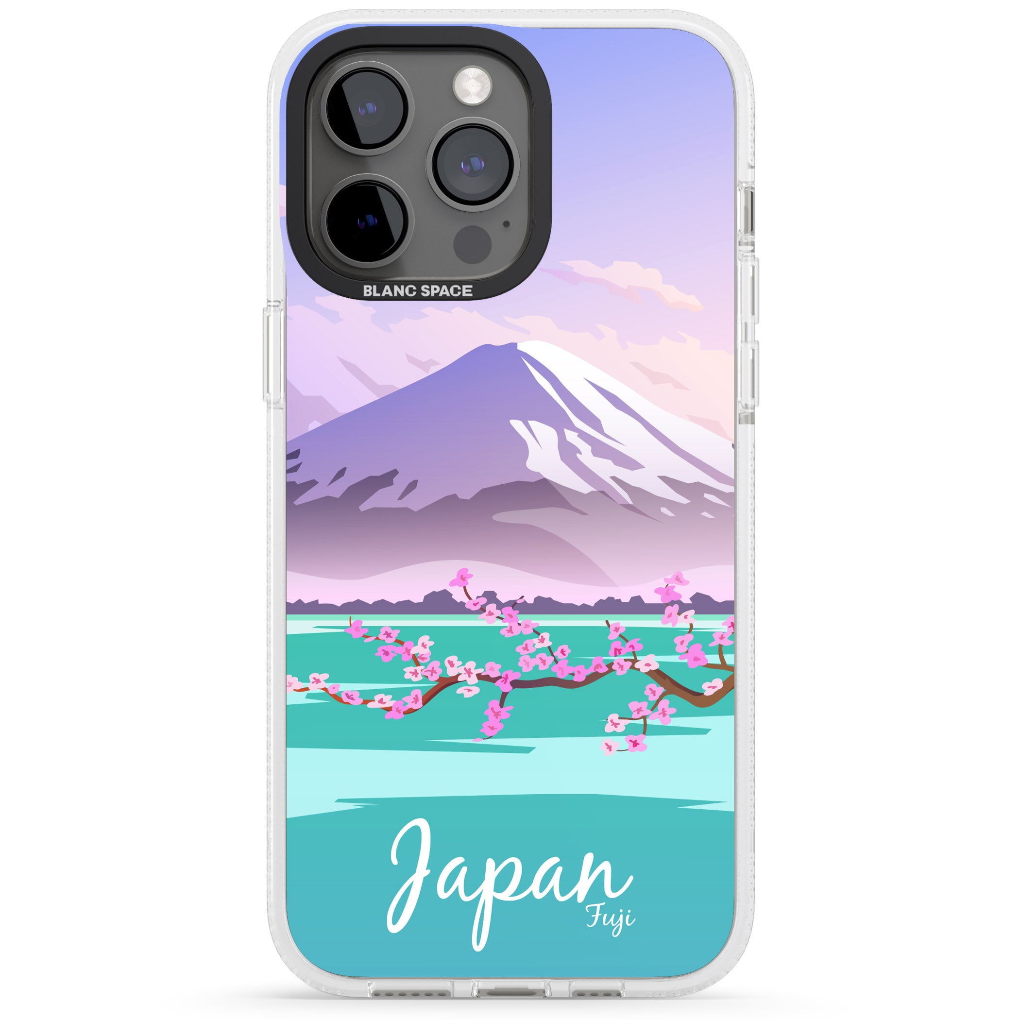 Vintage Travel Poster Japan iPhone 15 Pro Max / 15 Pro / 14 Pro Max / 14 Pro / 13 Pro Clear Case Impact Air - Blanc Space