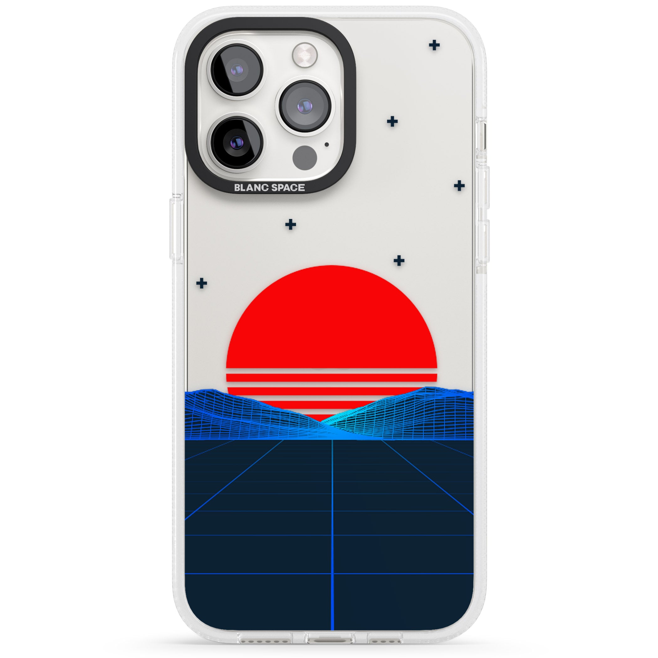 Japanese Sunset Vaporwave iPhone 15 Pro Max / 15 Pro / 14 Pro Max / 14 Pro / 13 Pro Clear Case Impact Air - Blanc Space