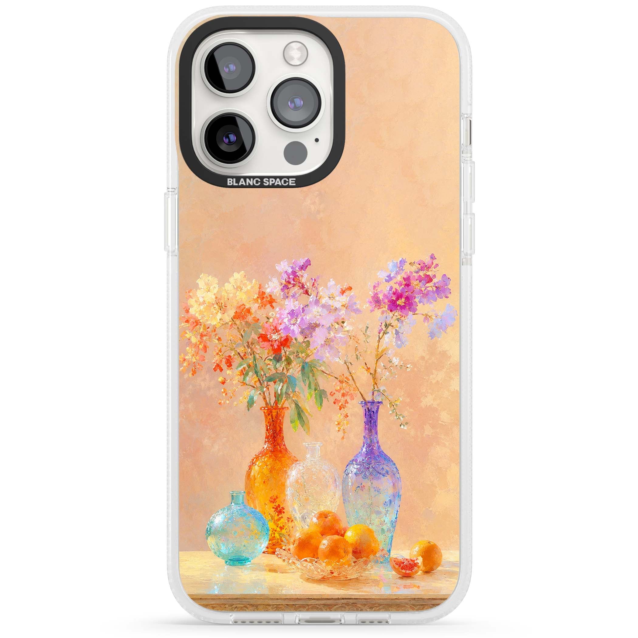 Peach Glass art iPhone case | Clear Case Impact Air case for iPhone 15 Pro, iPhone 15 Pro Max