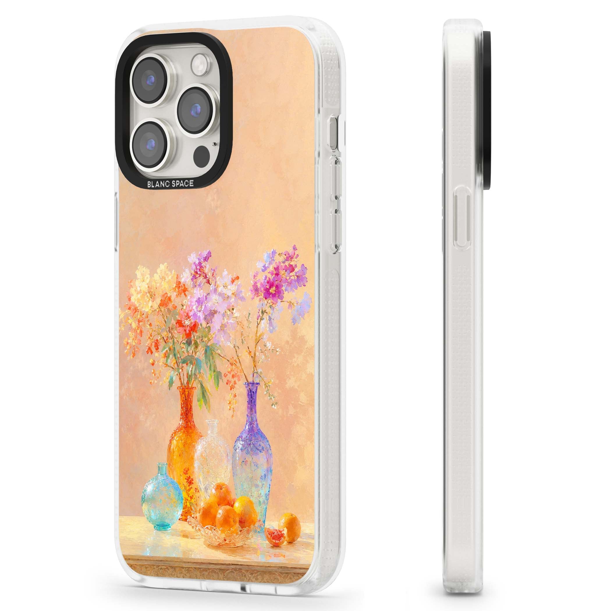 Peach Glass art iPhone case | Clear Case Impact Air case for iPhone 15 Pro, iPhone 15 Pro Max