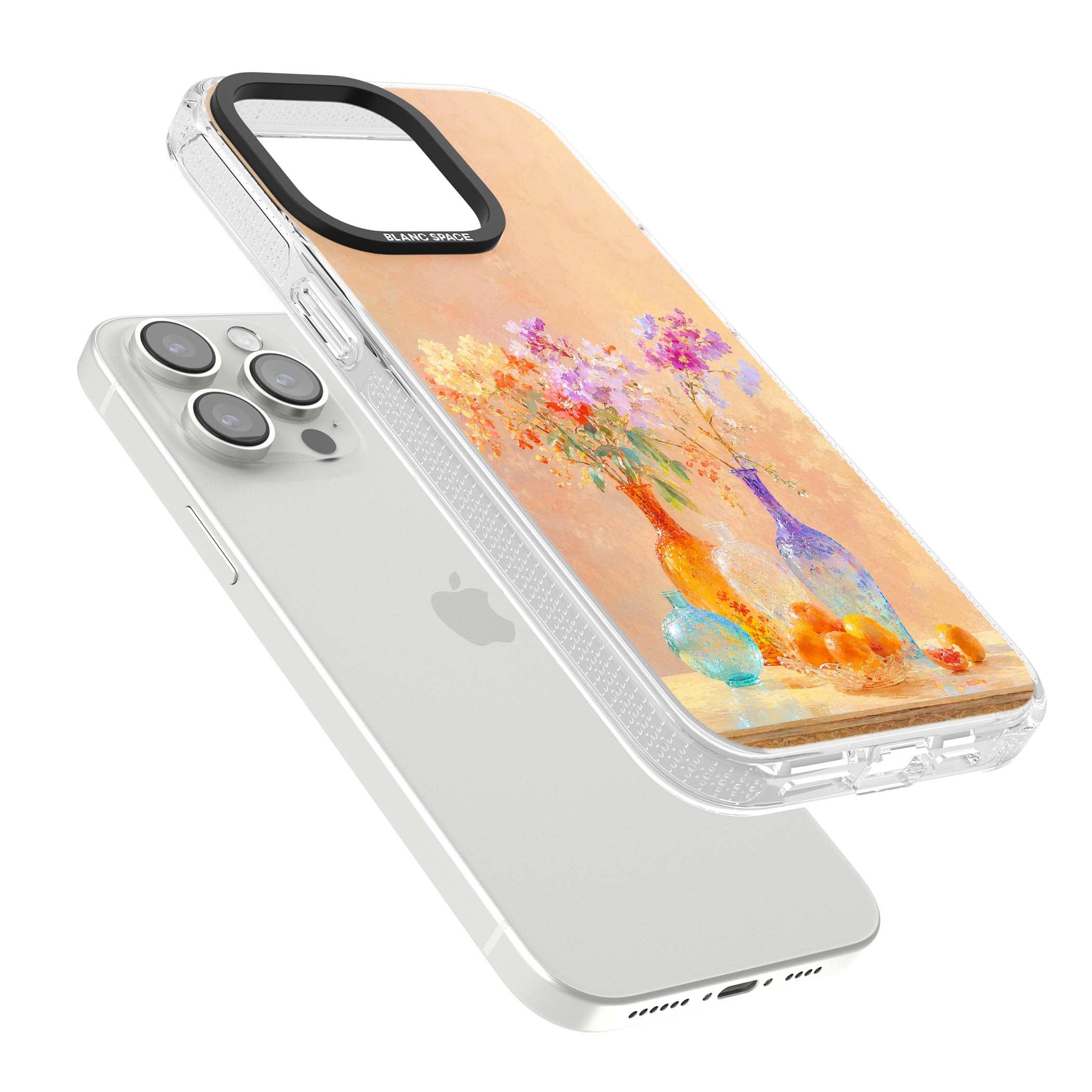 Peach Glass art iPhone case | Clear Case Impact Air case for iPhone 15 Pro, iPhone 15 Pro Max