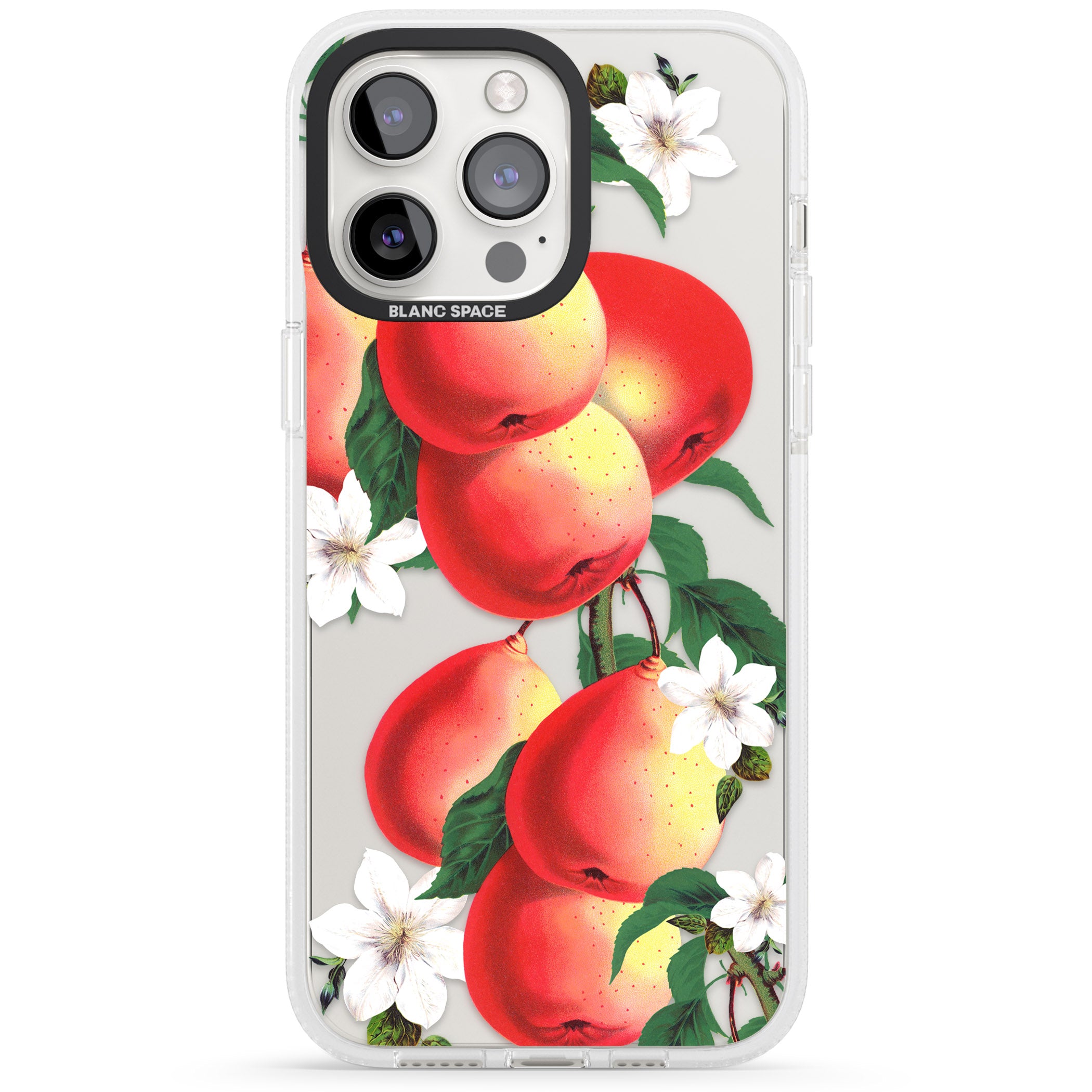 Vintage Painted Peaches iPhone 15 Pro Max / 15 Pro / 14 Pro Max / 14 Pro / 13 Pro Clear Case Impact Air - Blanc Space