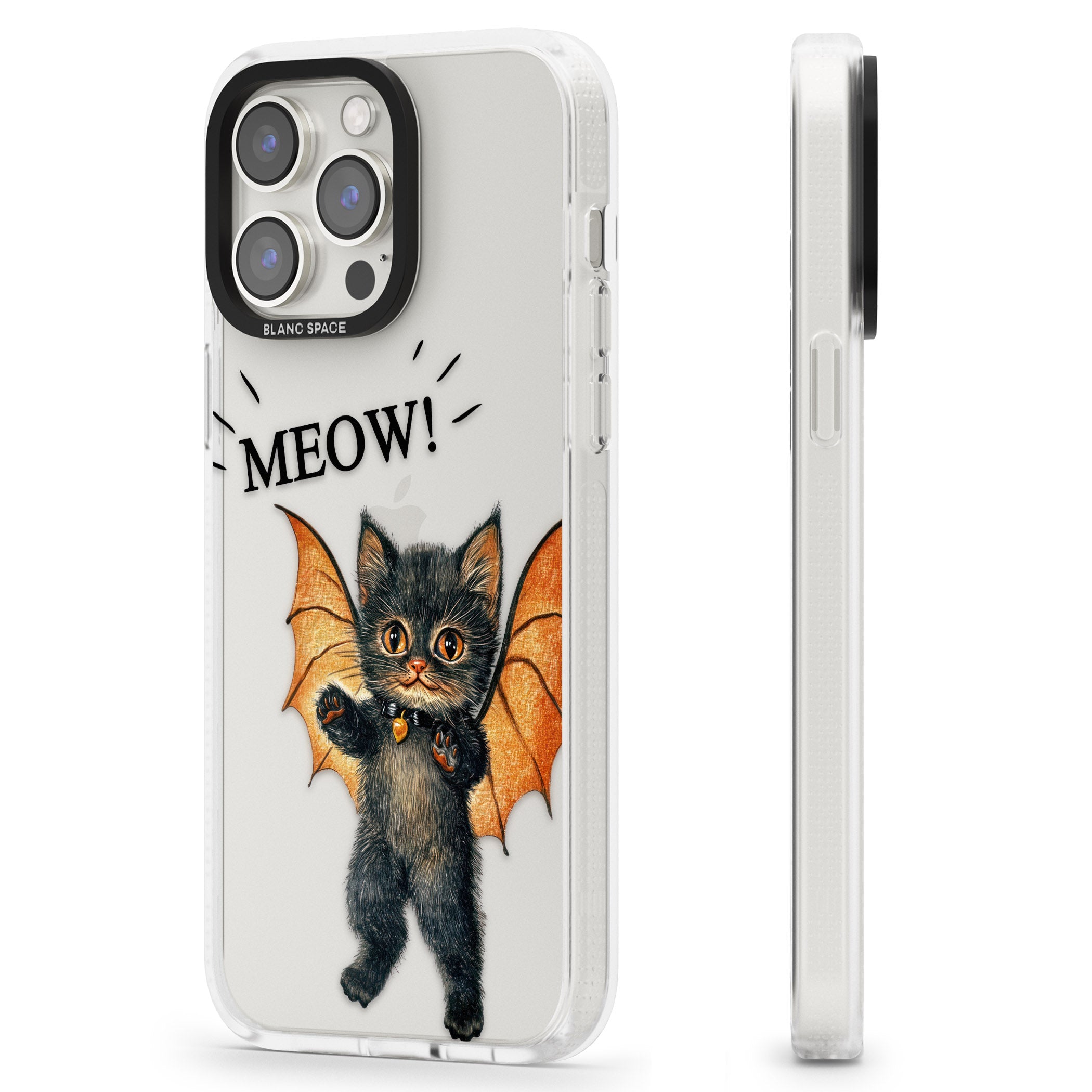 MEOW! iPhone 15 Pro Max / 15 Pro / 14 Pro Max / 14 Pro / 13 Pro Clear Case Impact Air - Blanc Space