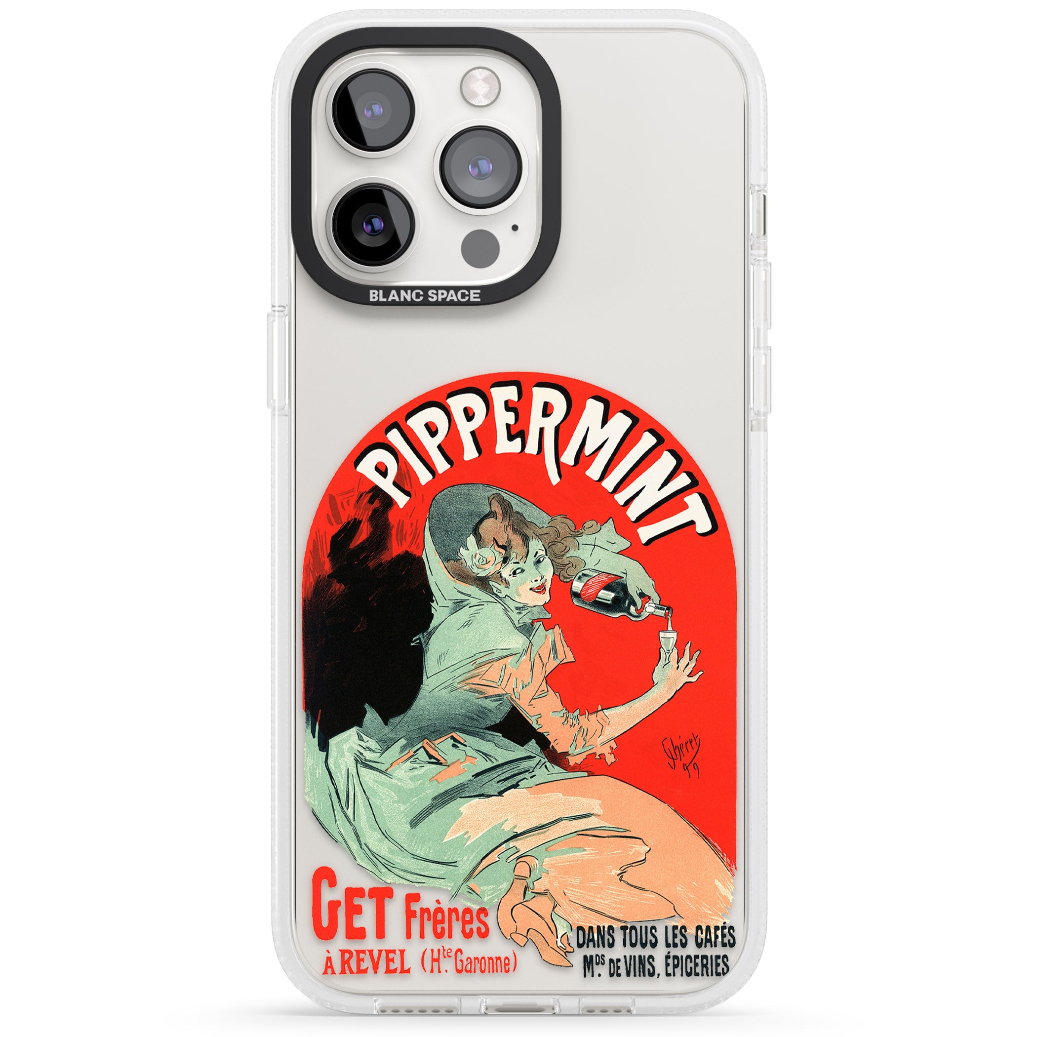 Pippermint Poster iPhone 15 Pro Max / 15 Pro / 14 Pro Max / 14 Pro / 13 Pro Clear Case Impact Air - Blanc Space