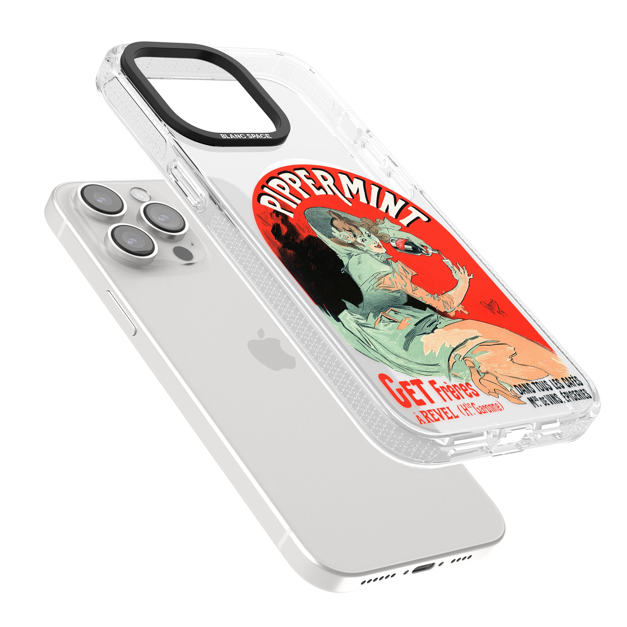 Pippermint Poster iPhone 15 Pro Max / 15 Pro / 14 Pro Max / 14 Pro / 13 Pro Clear Case Impact Air - Blanc Space