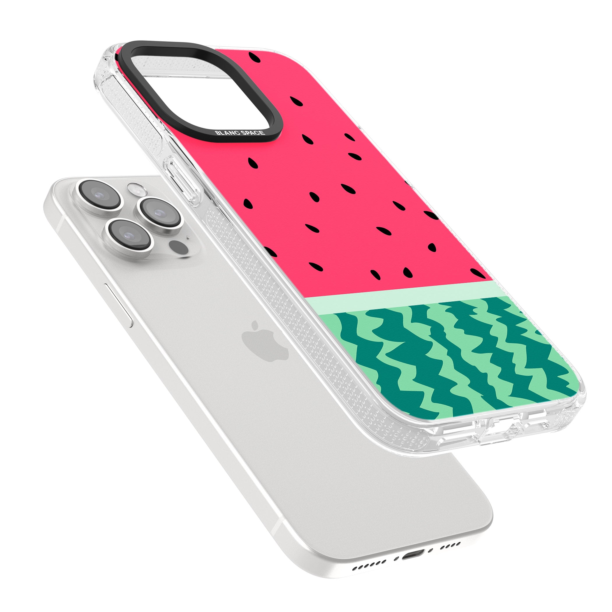 Full Watermelon Print iPhone 15 Pro Max / 15 Pro / 14 Pro Max / 14 Pro / 13 Pro Clear Case Impact Air - Blanc Space