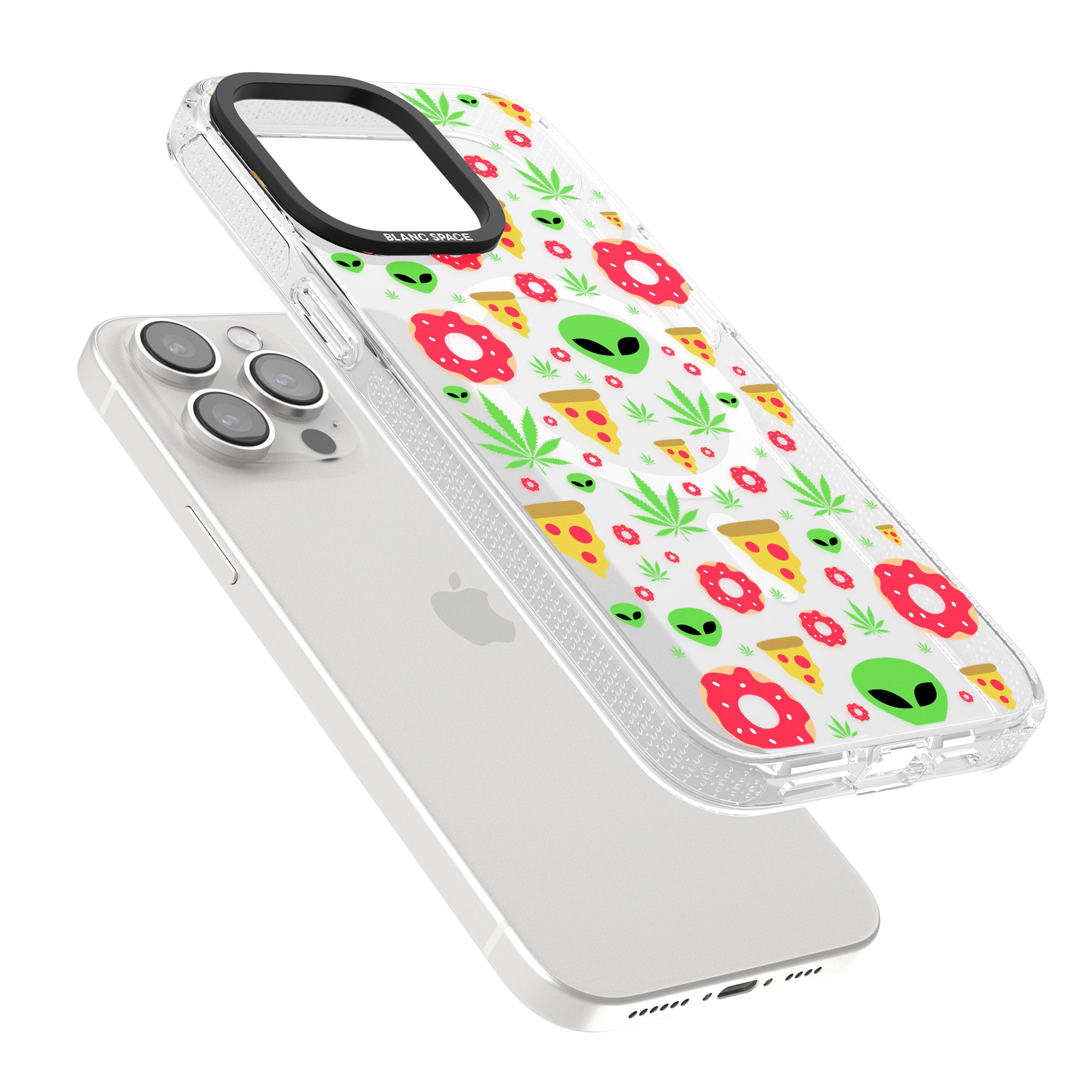 Martians & Munchies iPhone 15 Pro Max / 15 Pro / 14 Pro Max / 14 Pro / 13 Pro Clear Case Impact Air - Blanc Space