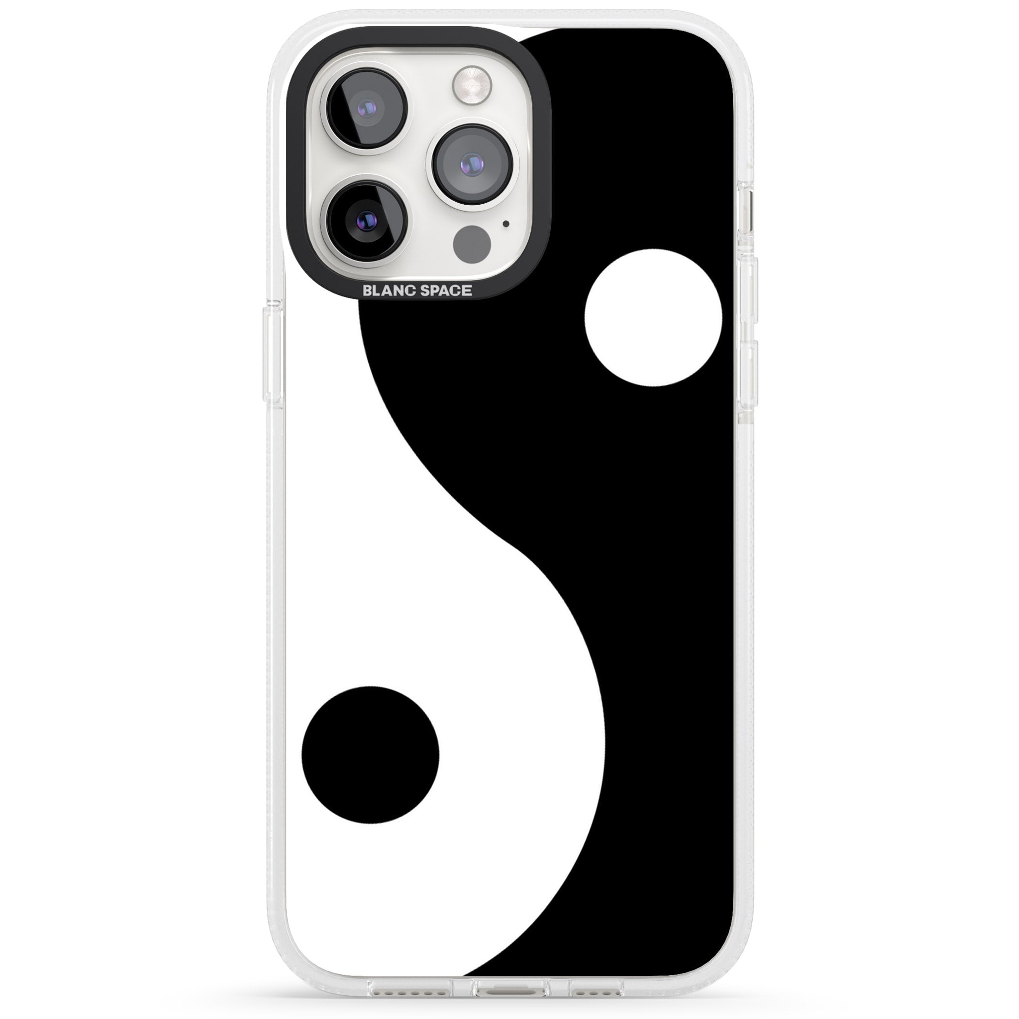 Large Yin Yang iPhone 15 Pro Max / 15 Pro / 14 Pro Max / 14 Pro / 13 Pro Clear Case Impact Air - Blanc Space