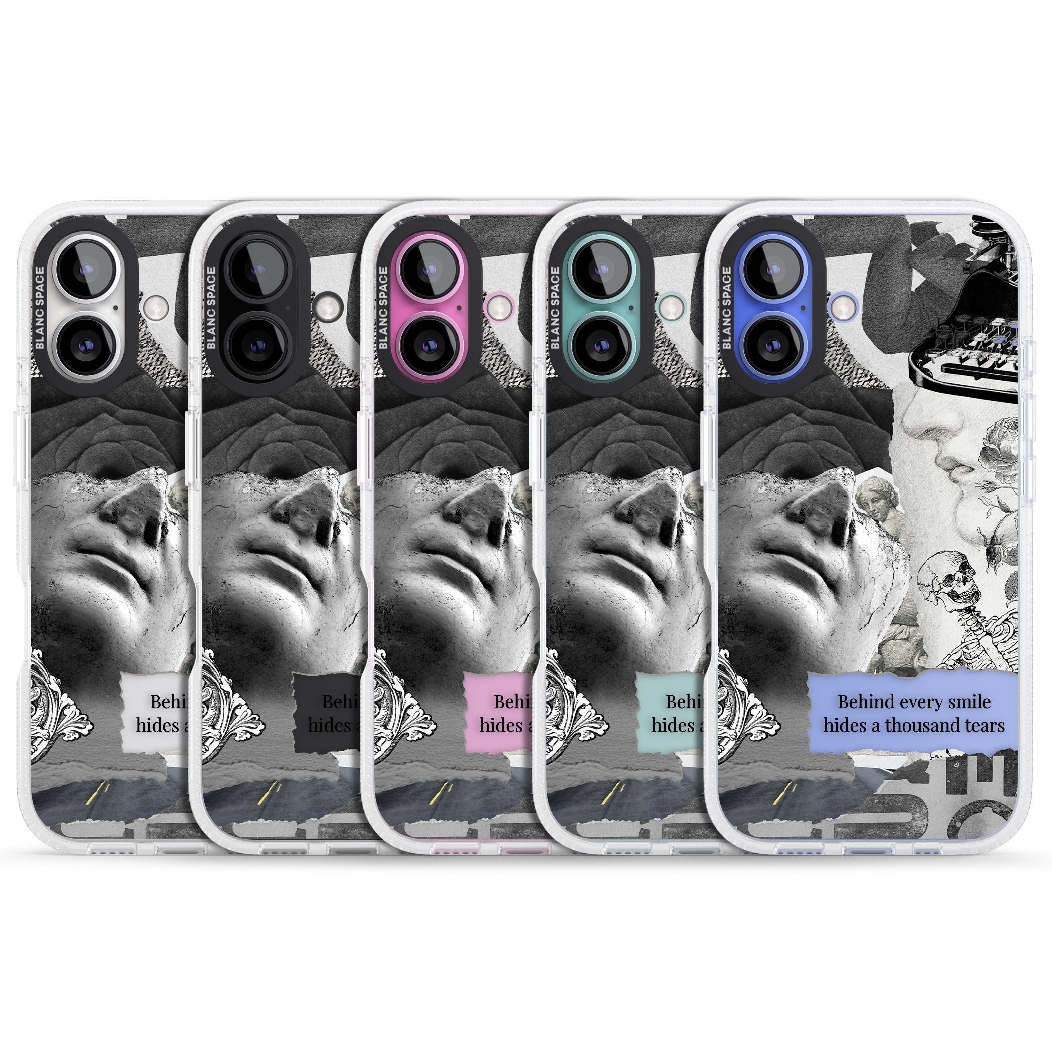 Behind Every Smile iPhone 16 / 16 Plus Clear Case Impact Air - Blanc Space