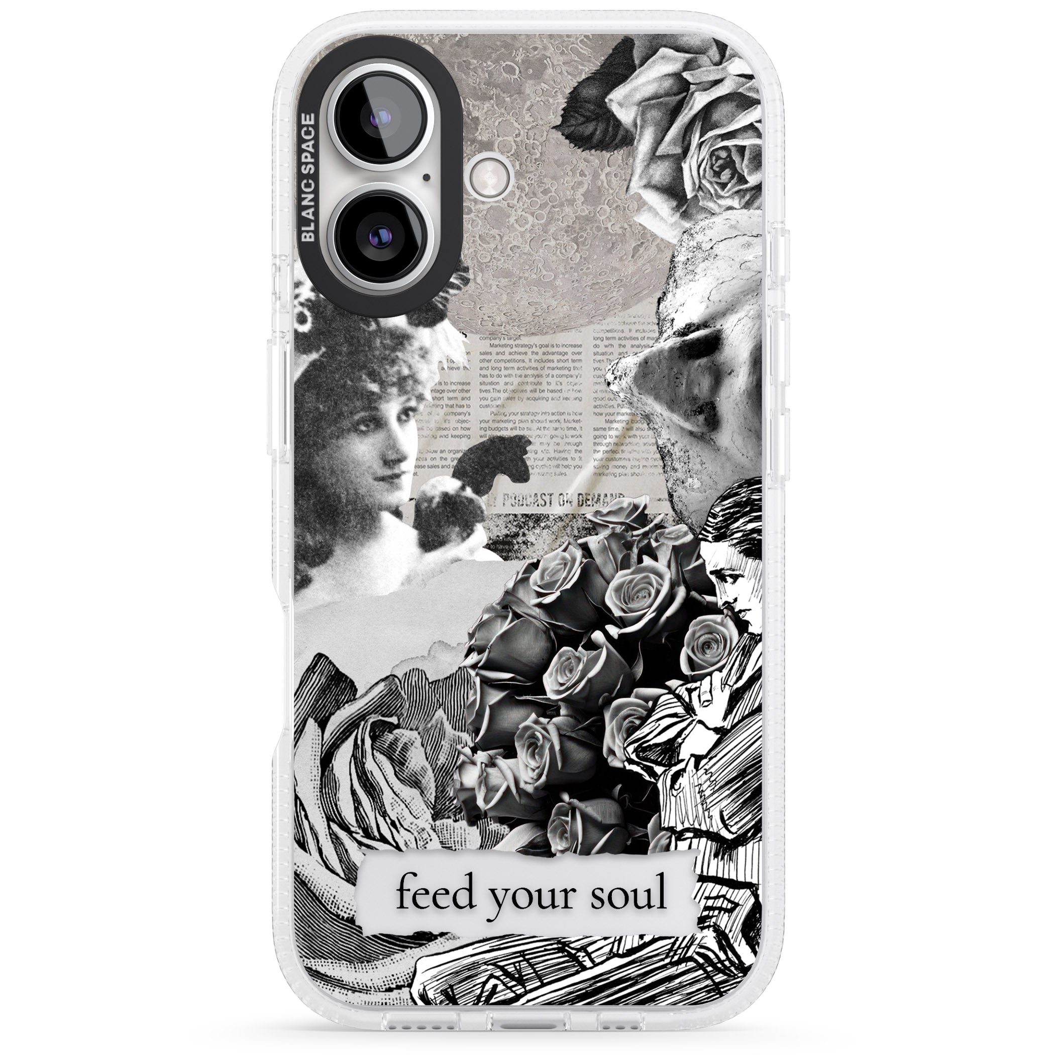 Feed Your Soul iPhone 16 / 16 Plus Clear Case Impact Air - Blanc Space